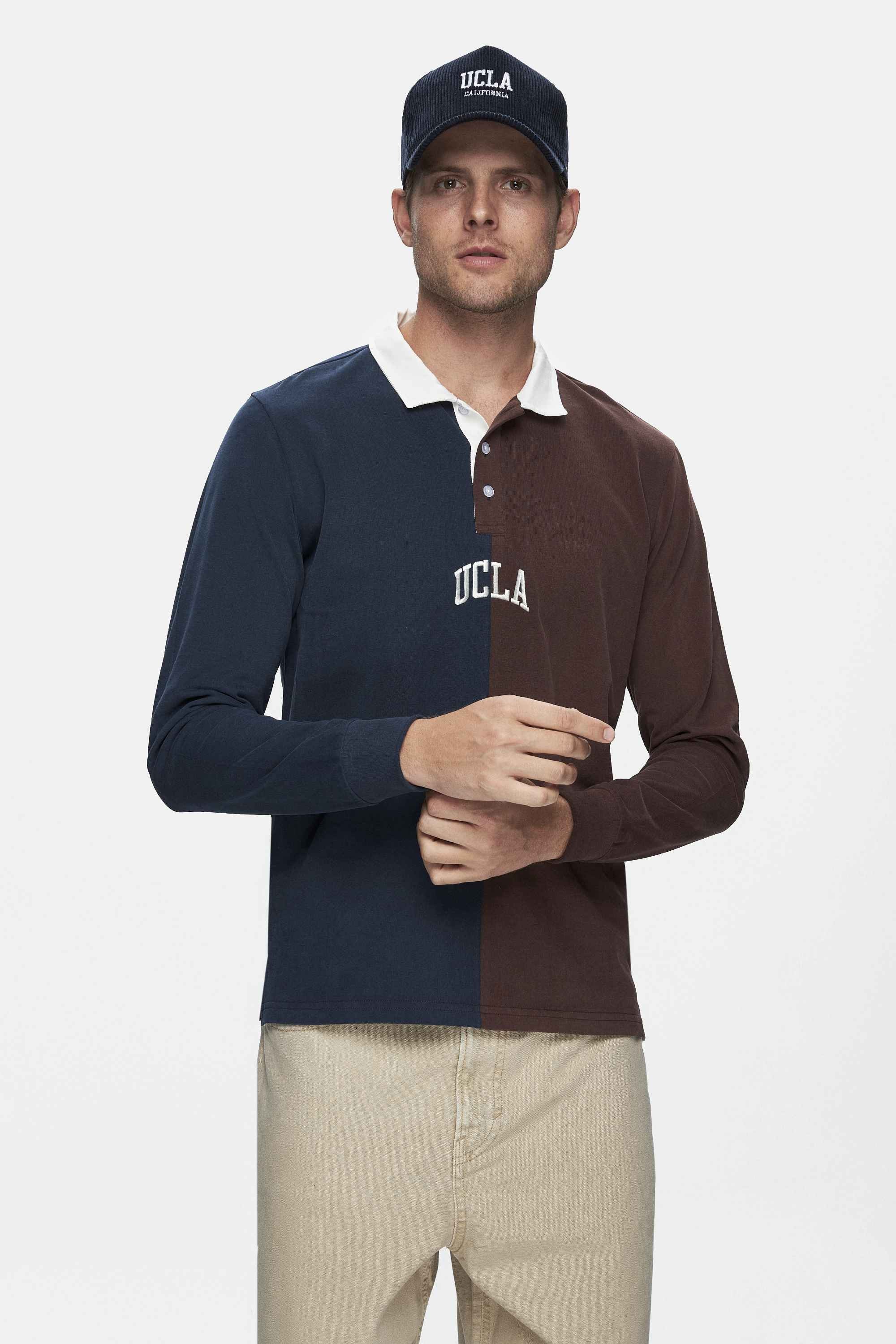 CLARK Kahve Nakışlı Polo Yaka Standard Fit Erkek Sweatshirt