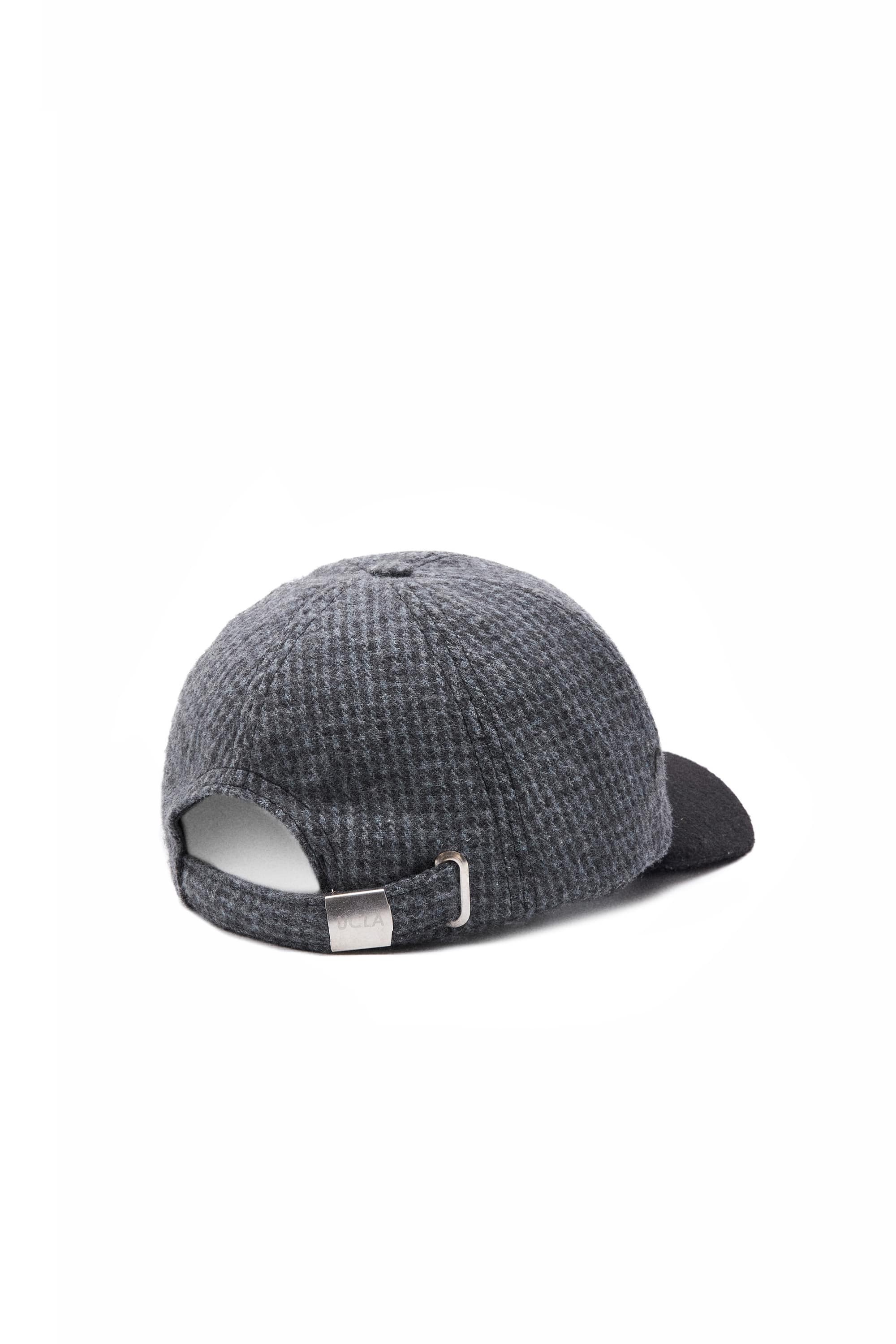 LOGAN Gri Baseball Cap Ekoseli Kaşe Nakışlı ve Metal Tokalı Standard Fit Unisex Şapka