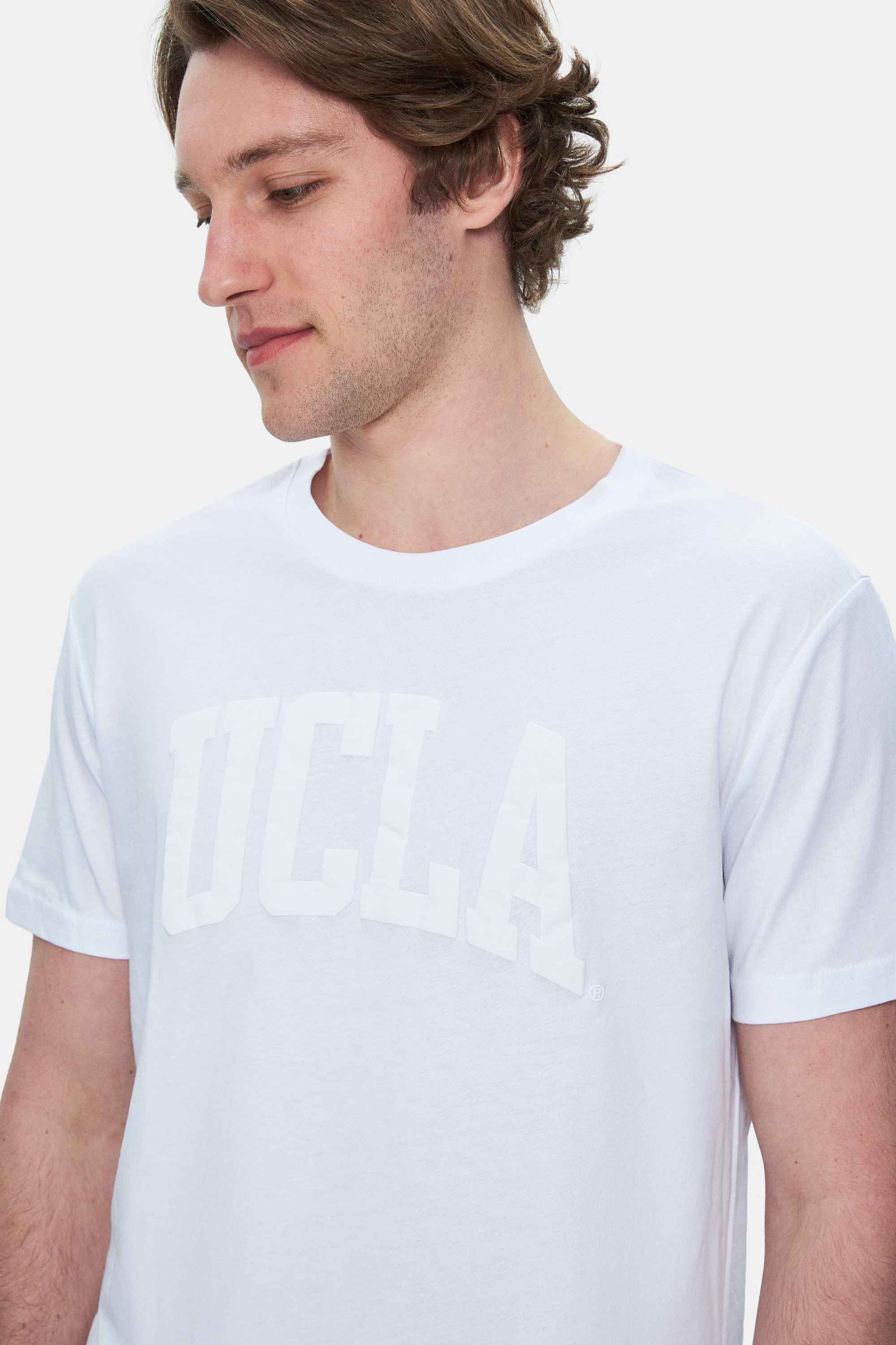 CULVER Beyaz Bisiklet Yaka Baskılı Standard Fit Erkek Tshirt