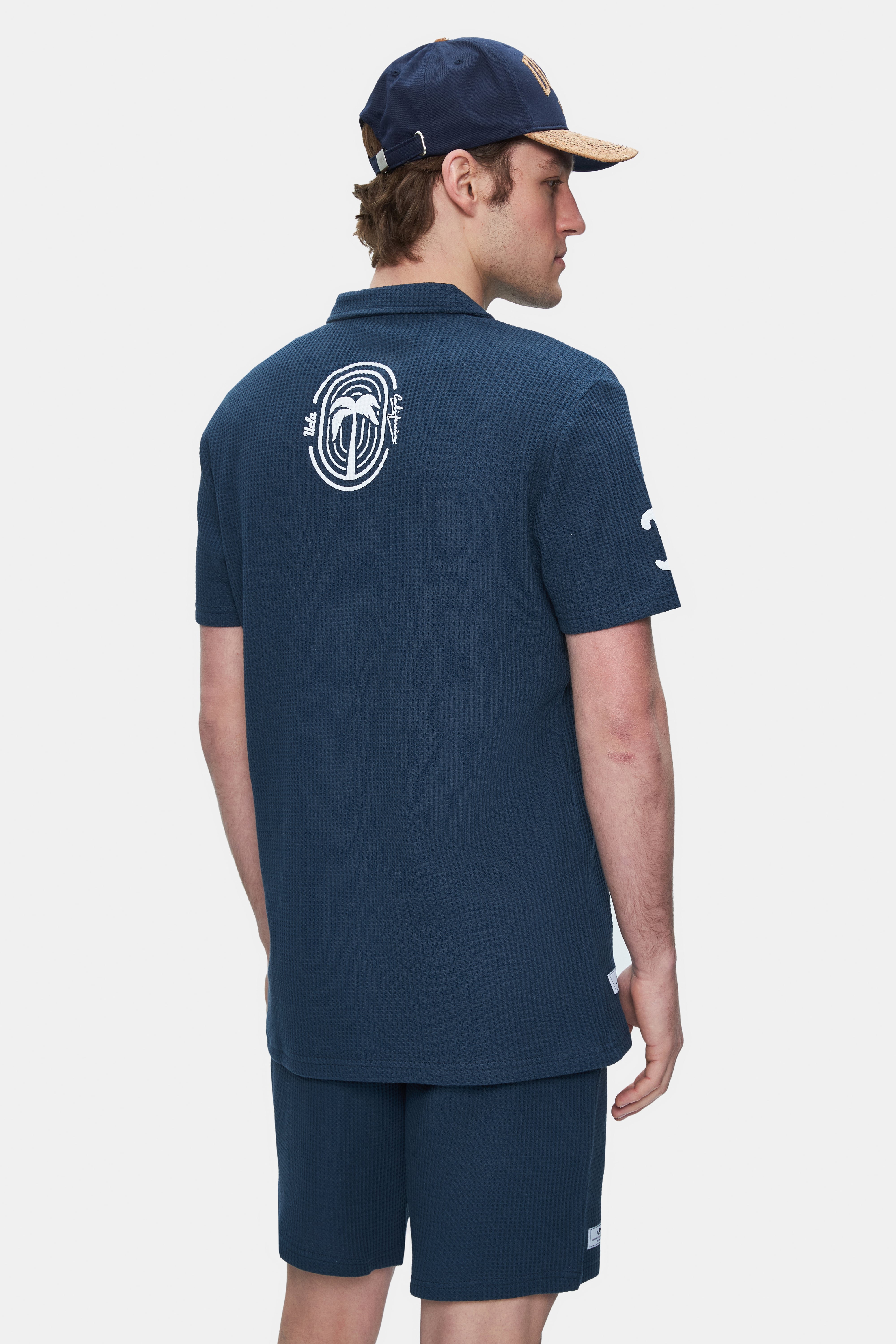 RUSSEL Lacivert Polo Yaka baskılı Standard Fit Erkek Tshirt