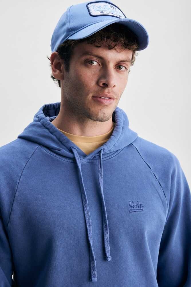 JUDE Lacivert Kapüşonlu Nakışlı Standard Fit Erkek Sweatshirt