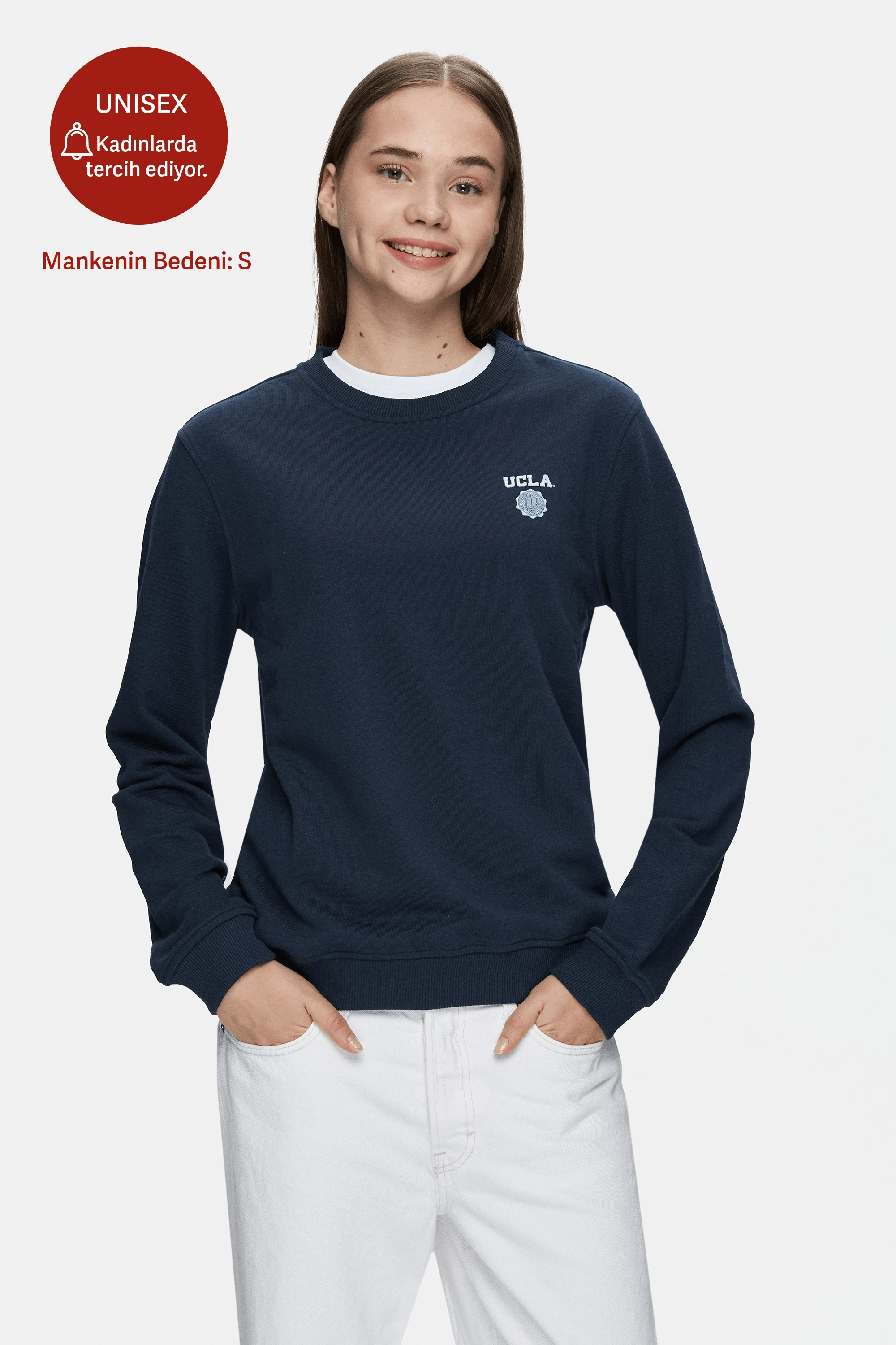 VALLEY Adaçayı Yeşili Bisiklet Yaka Baskılı Standard Fit Erkek Sweatshirt