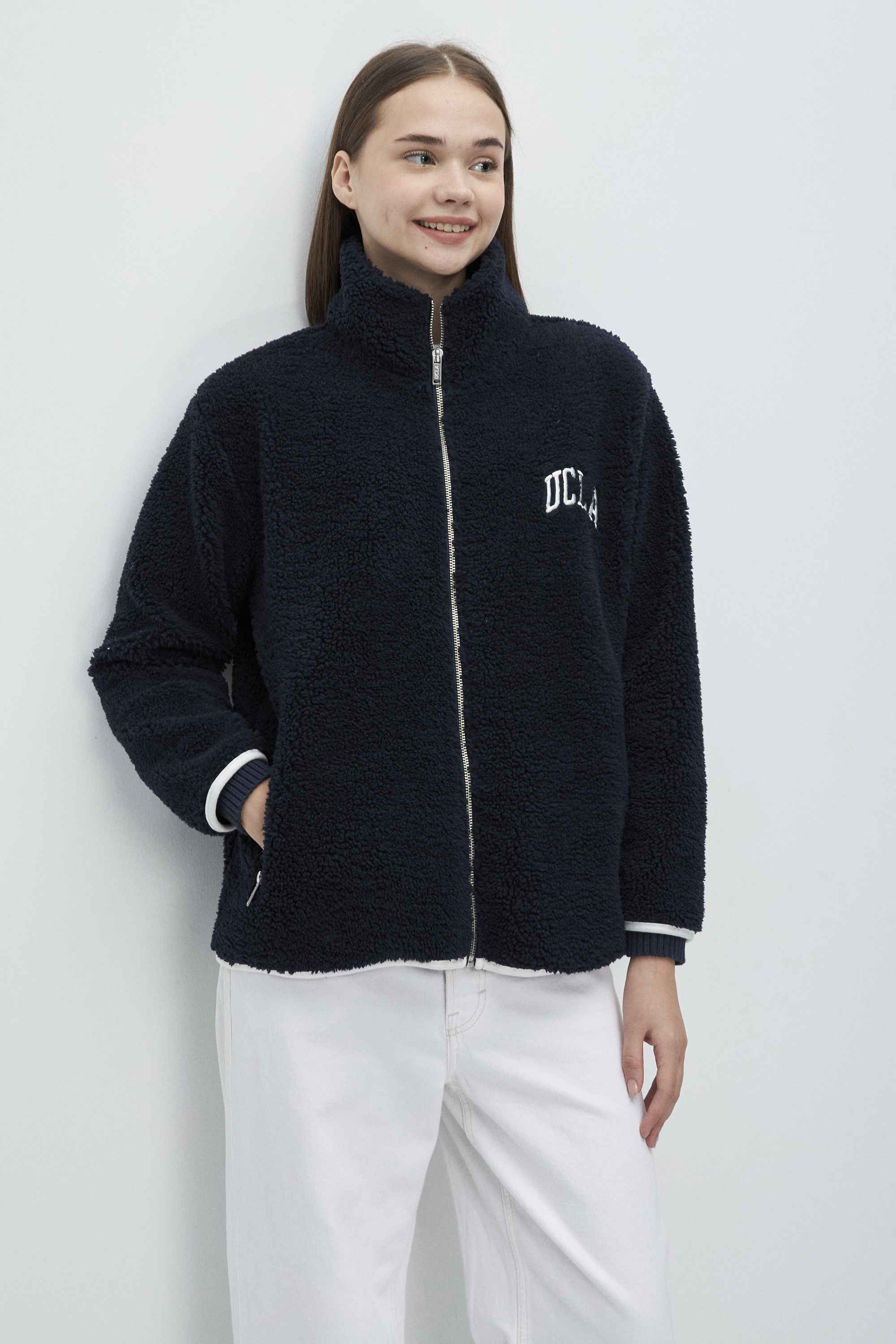 YUNA Lacivert Polar Standard Fit Kadın Ceket