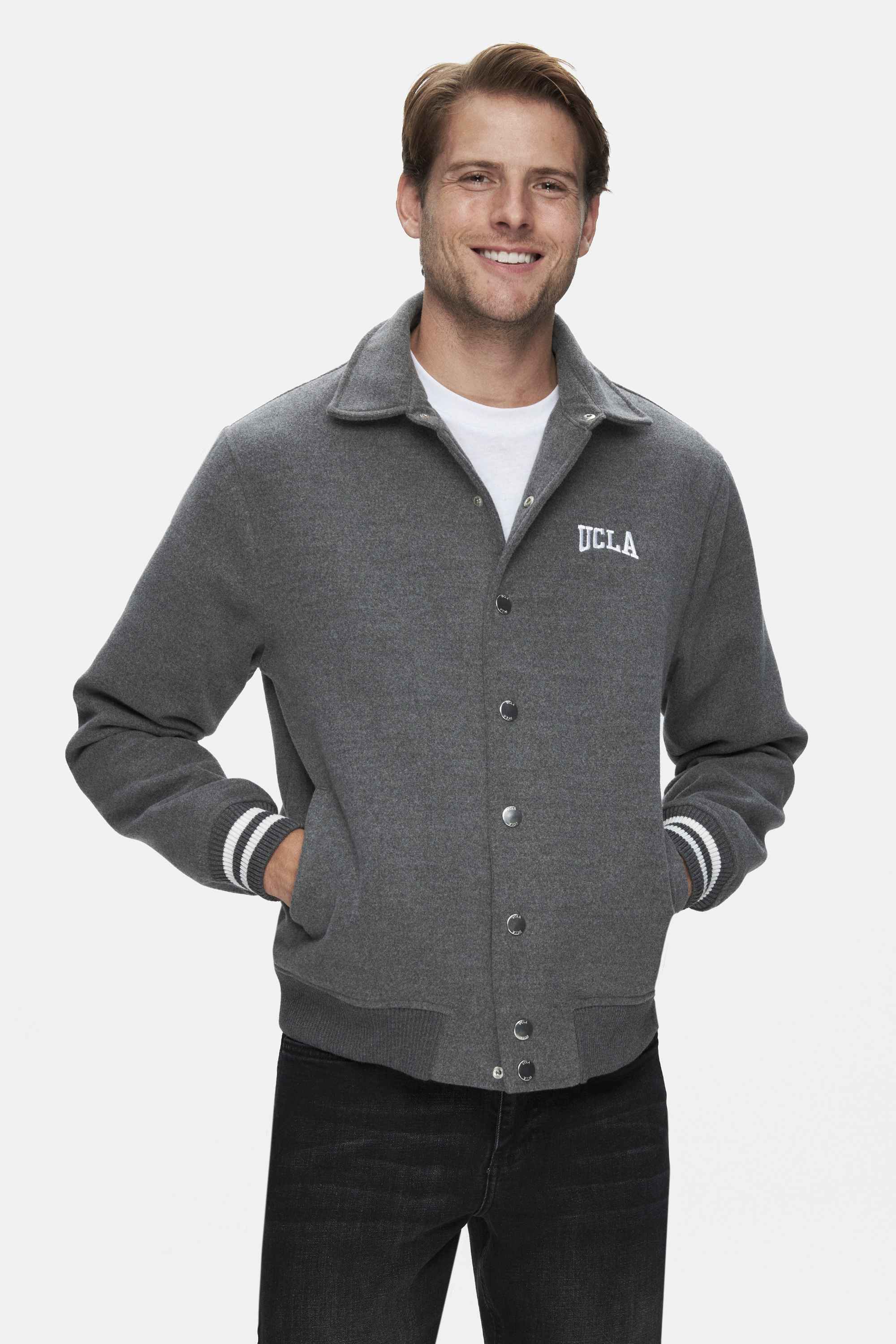 KEANE Koyu Gri Kaşe Kolej Ceket Çıtçıtlı Standard Fit Erkek Ceket