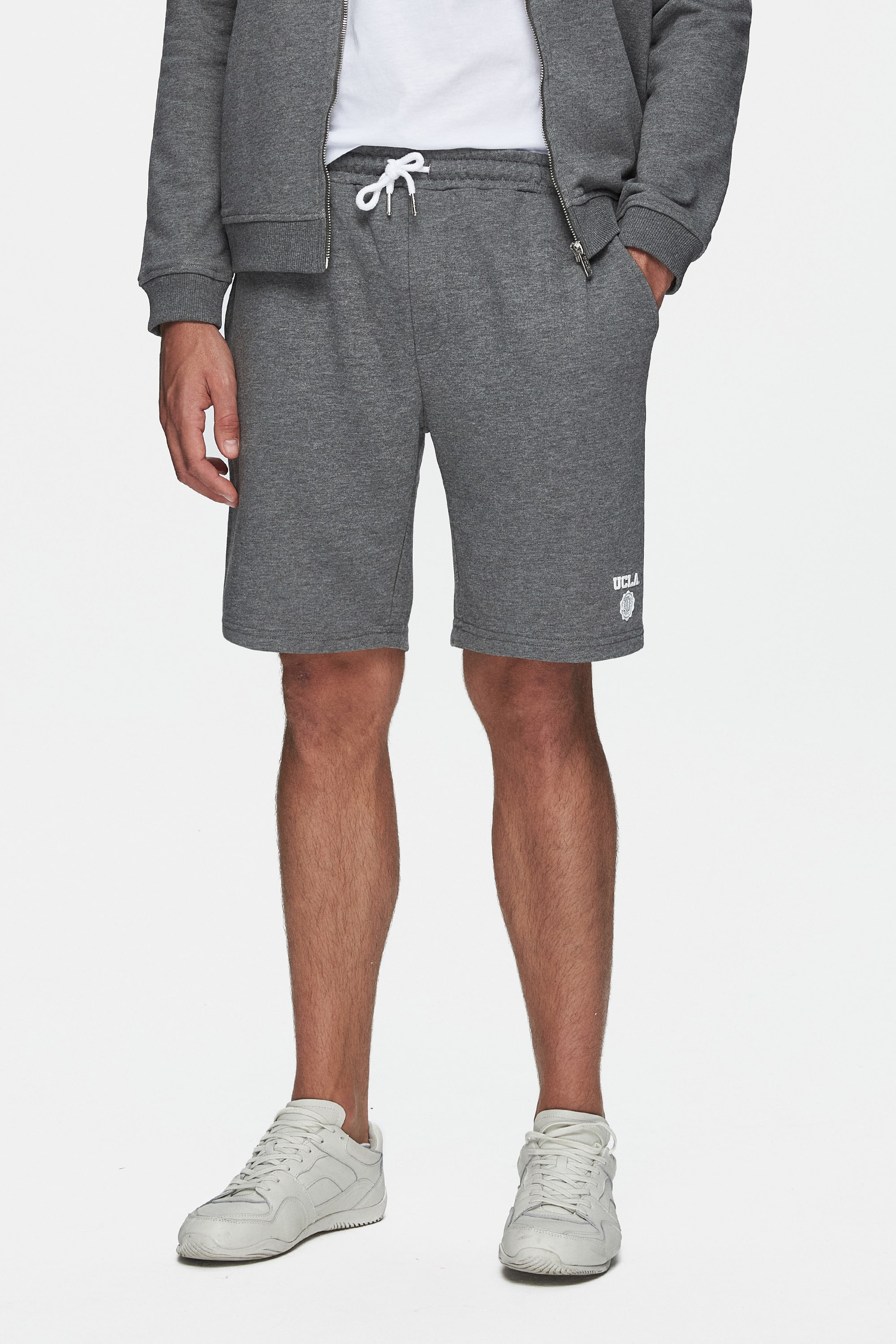 RANDY Koyu Gri Baskılı Standard Fit Erkek Örme Şort