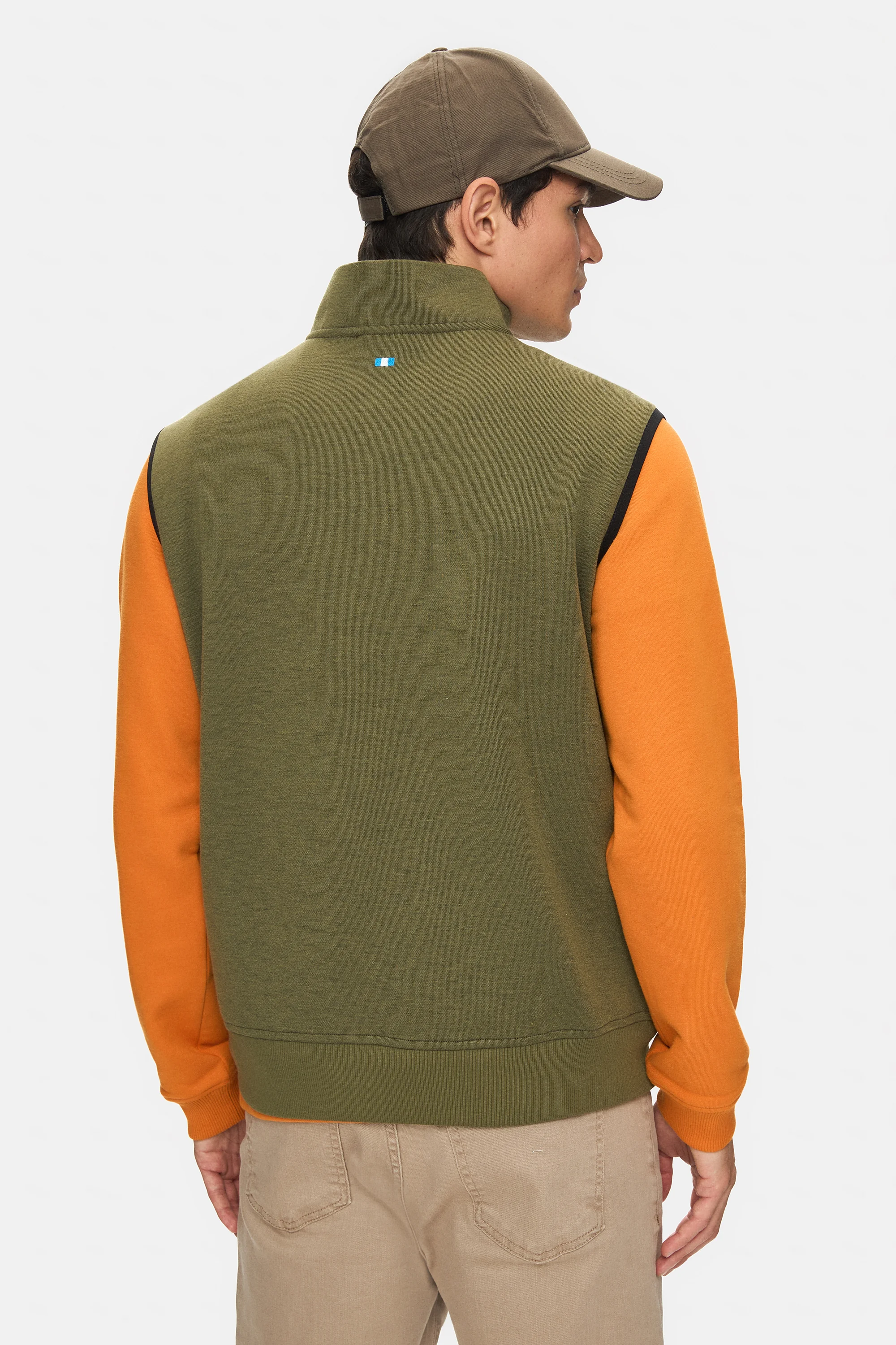 MATHIAS Haki Fermuarlı ve Cepli Scuba Kumaş Standard Fit Erkek Yelek