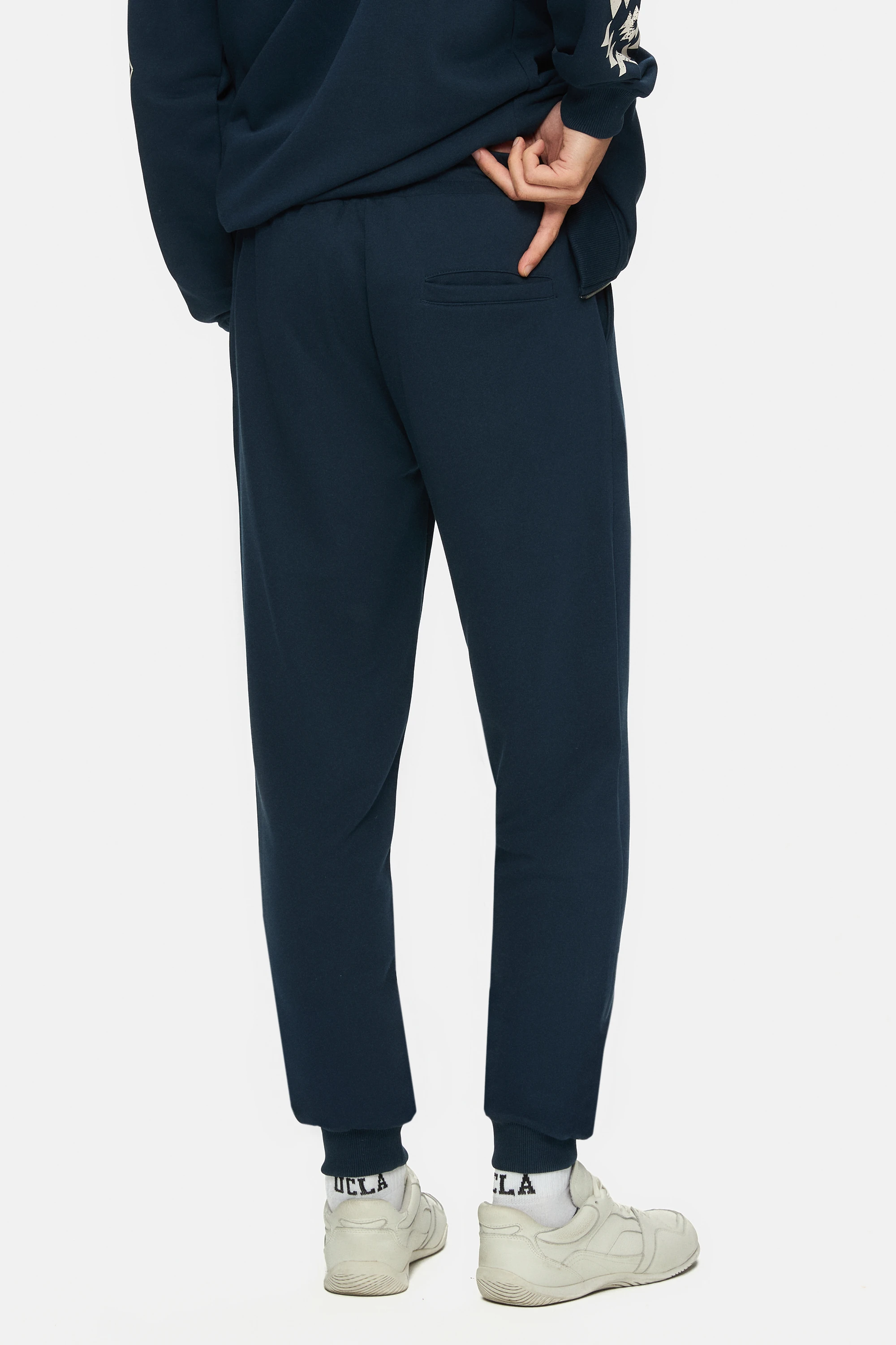 MADOC Lacivert Daralan Kesim Paçası Lastikli Baskılı Standard Fit Erkek Eşofman Altı