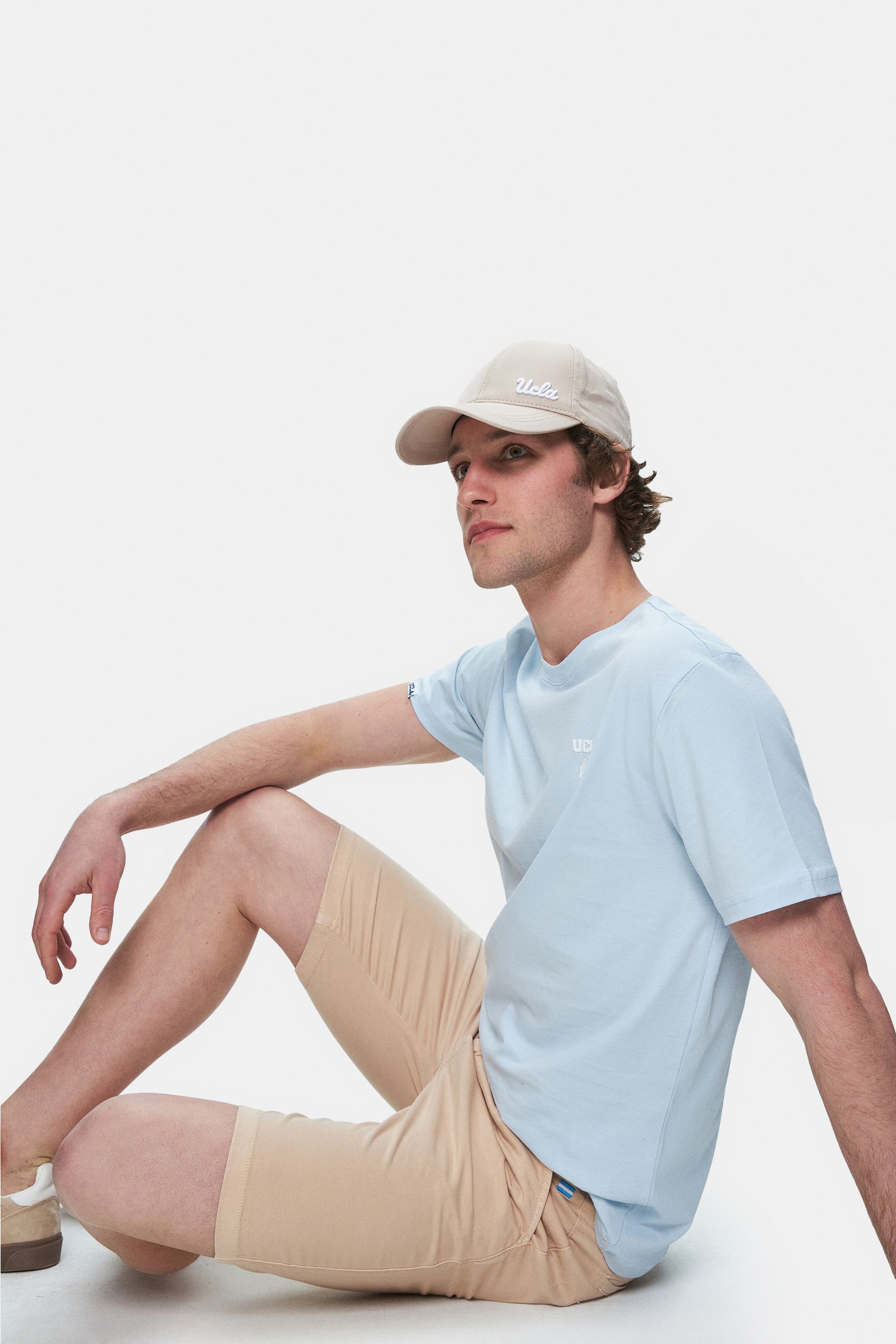 VALOR Camel Gabardin Nakışlı Standard Fit Erkek Şort