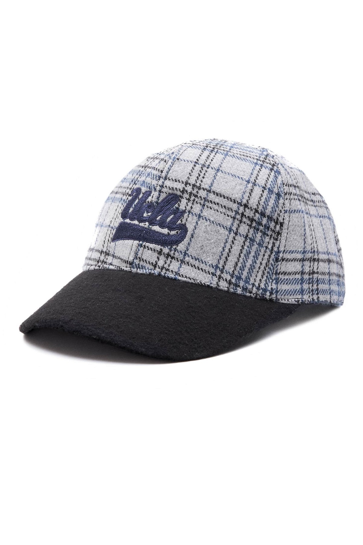 JERMAINE Bej Baseball Cap Ekoseli Kaşe Nakışlı ve Metal Tokalı Standard Fit Unisex Şapka