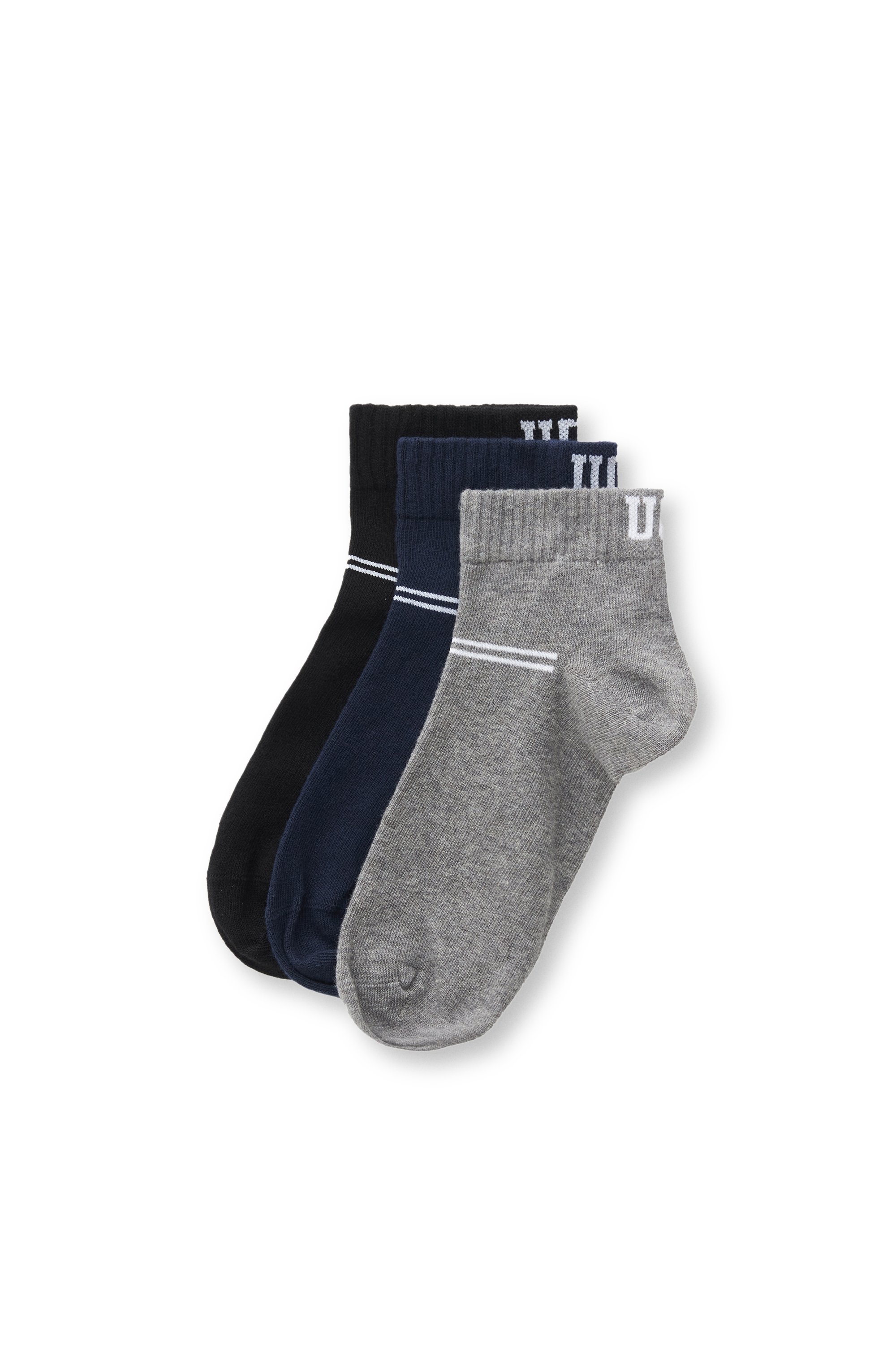 BRENNUS 3'LÜ Siyah Lacivert Gri Uzun jakarlı Standard Fit Unisex Çorap