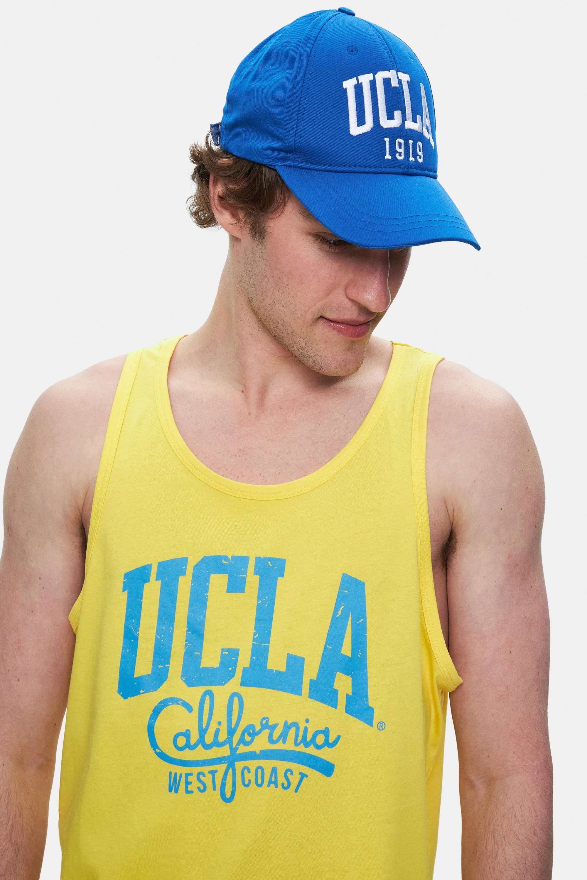 PEBBLE Açık Sarı Sıfır Kol Baskılı Oversize Erkek Tshirt