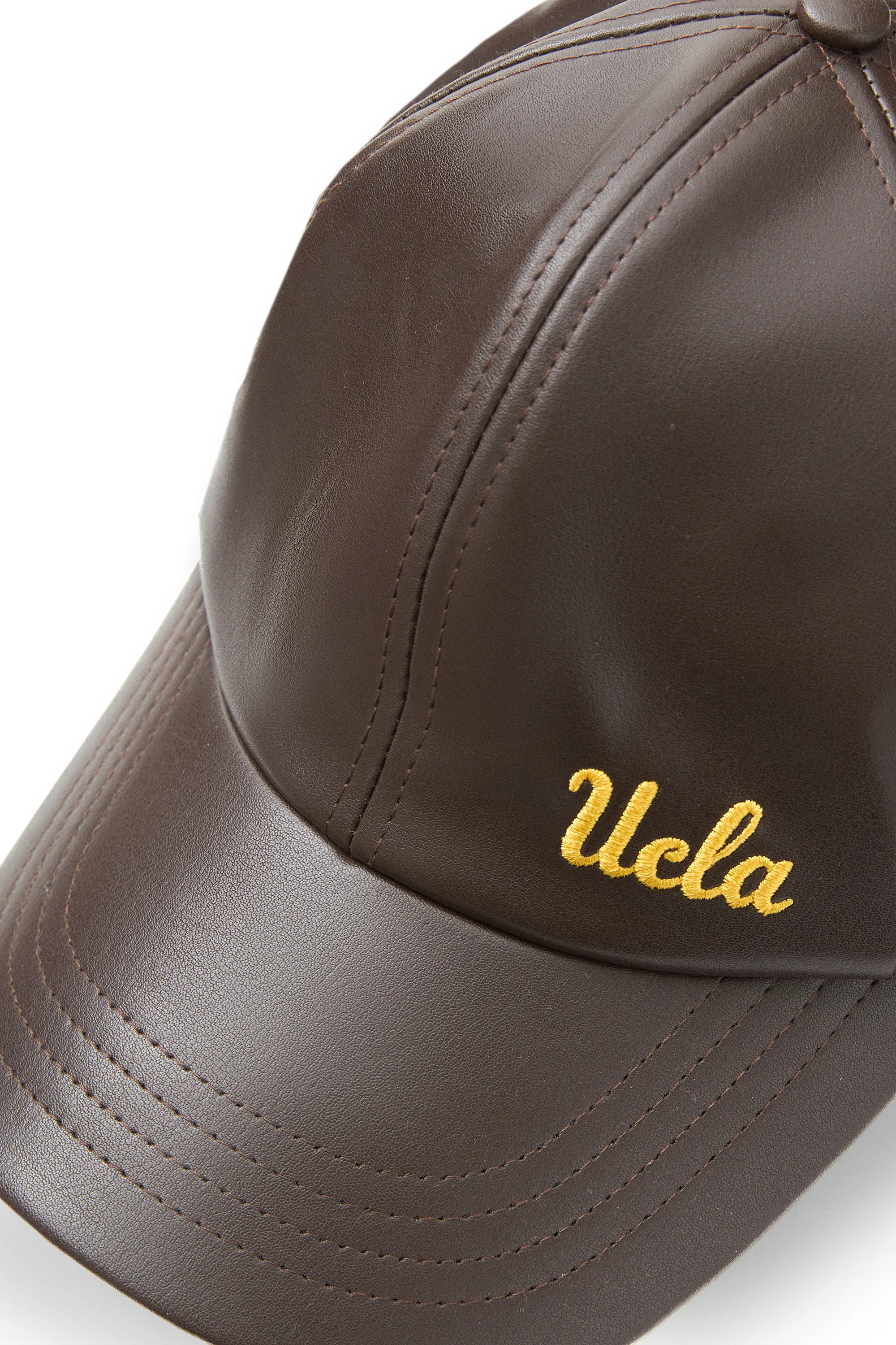 DAMIAN Kahve Baseball Cap Suni Deri - Unisex Şapka