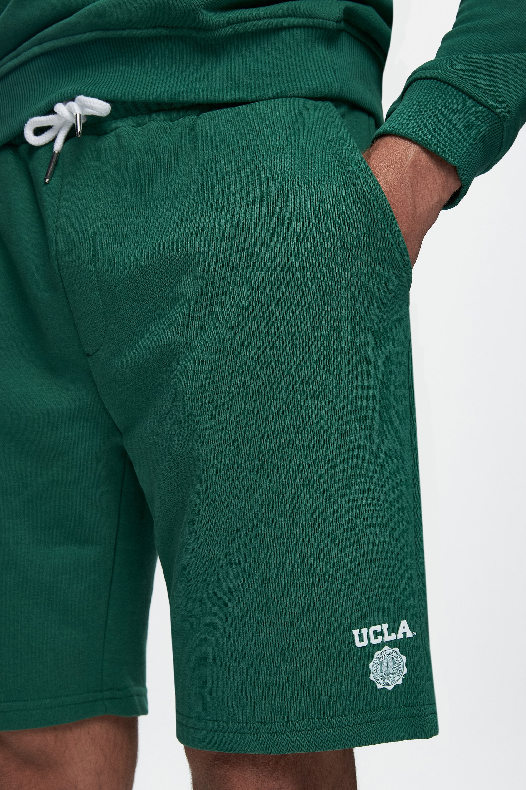 RANDY Yeşil Baskılı Standard Fit Erkek Örme Şort