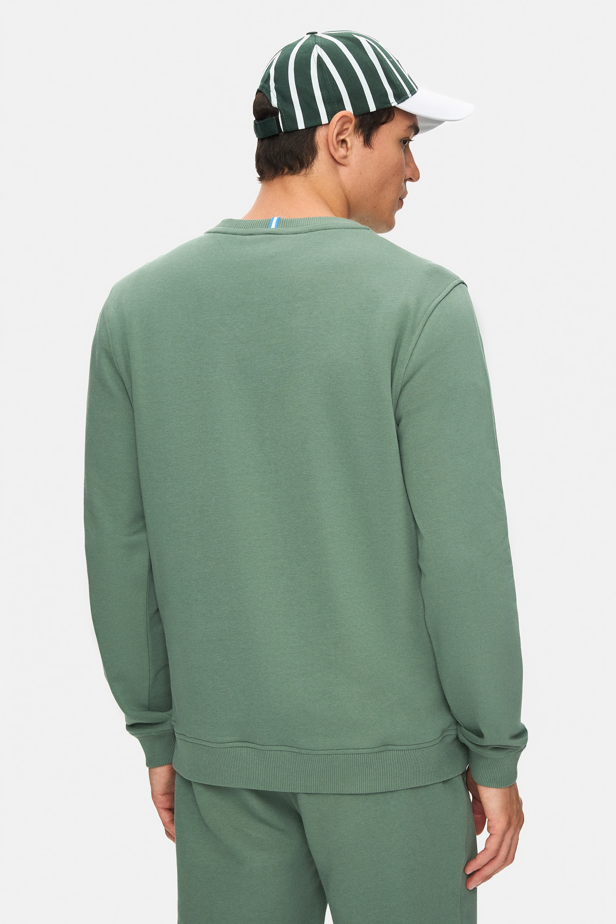 VALLEY Adaçayı Yeşili Bisiklet Yaka Baskılı Standard Fit Erkek Sweatshirt