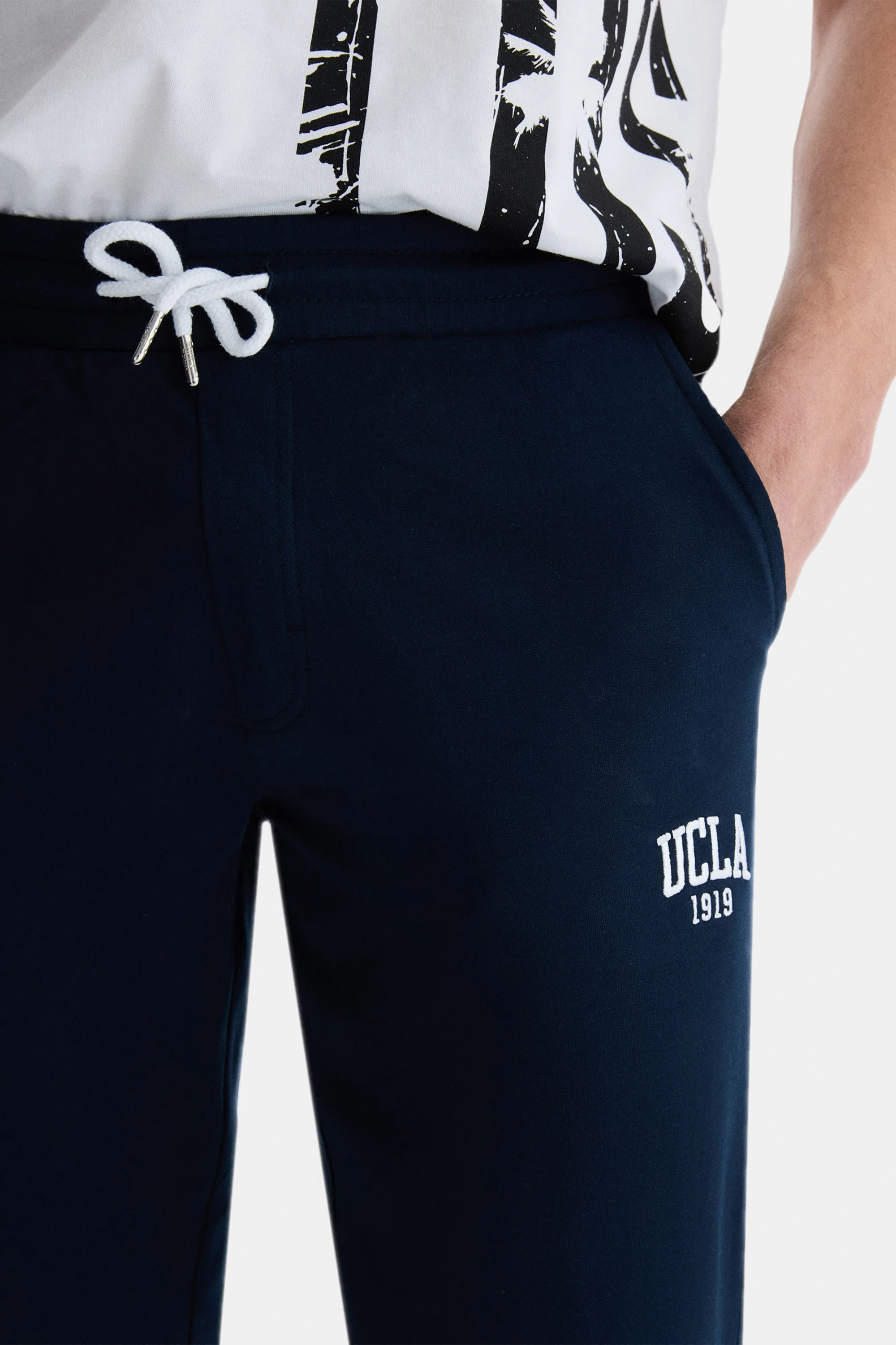 CONNOR Lacivert Nakışlı Standard Fit Erkek Eşofman Altı