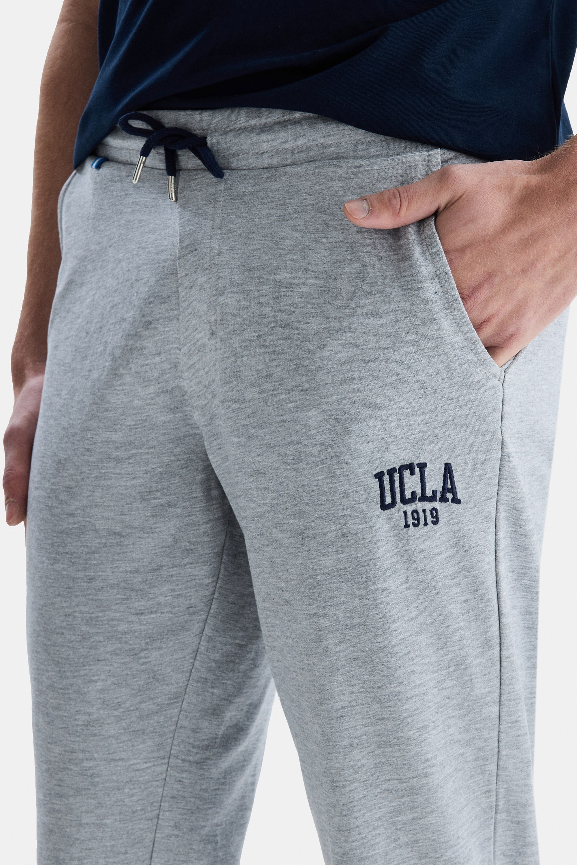 CONNOR Gri Nakışlı Standard Fit Erkek Eşofman Altı