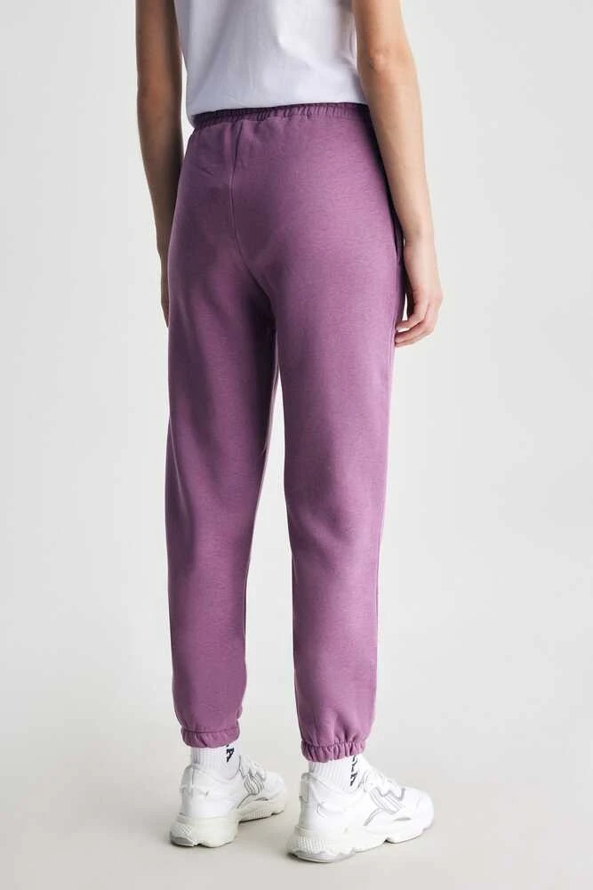 JULES Mor Rahat Paça Nakışlı Şardonlu Standard Fit Kadın Eşofman Altı