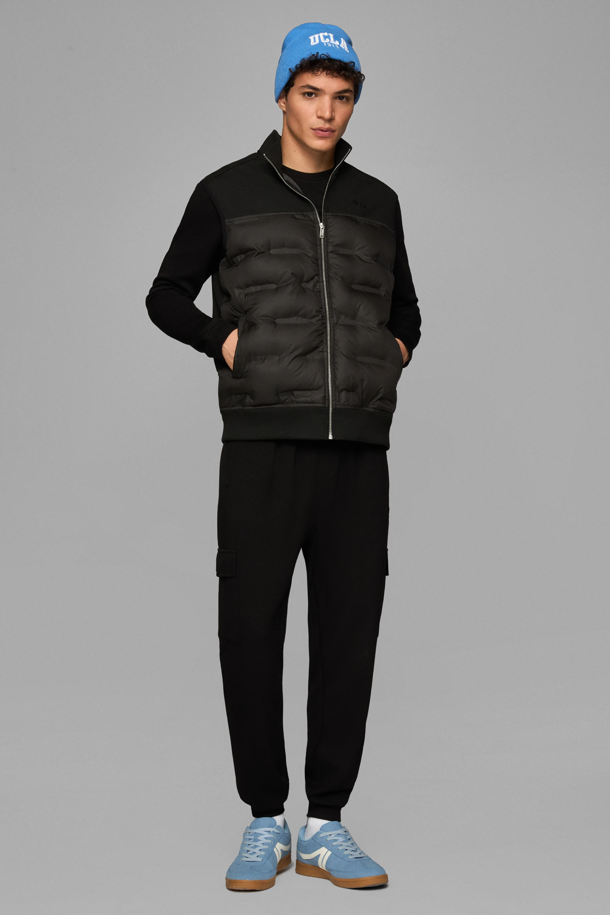 MATHIAS Siyah Fermuarlı ve Cepli Scuba Kumaş Standard Fit Erkek Yelek