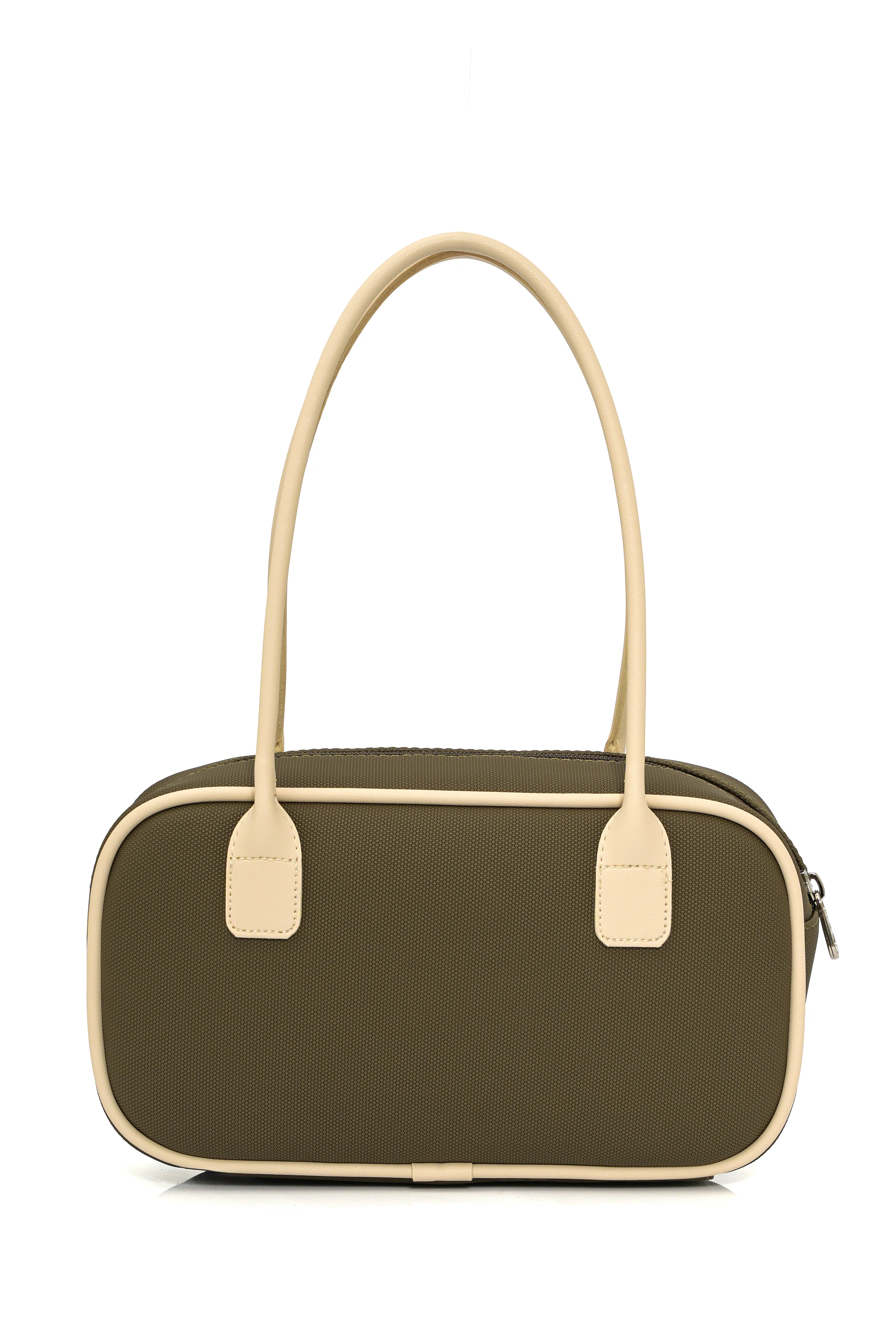 SHARON Haki Suni Deri Omuz Çantası - Kadın Çanta