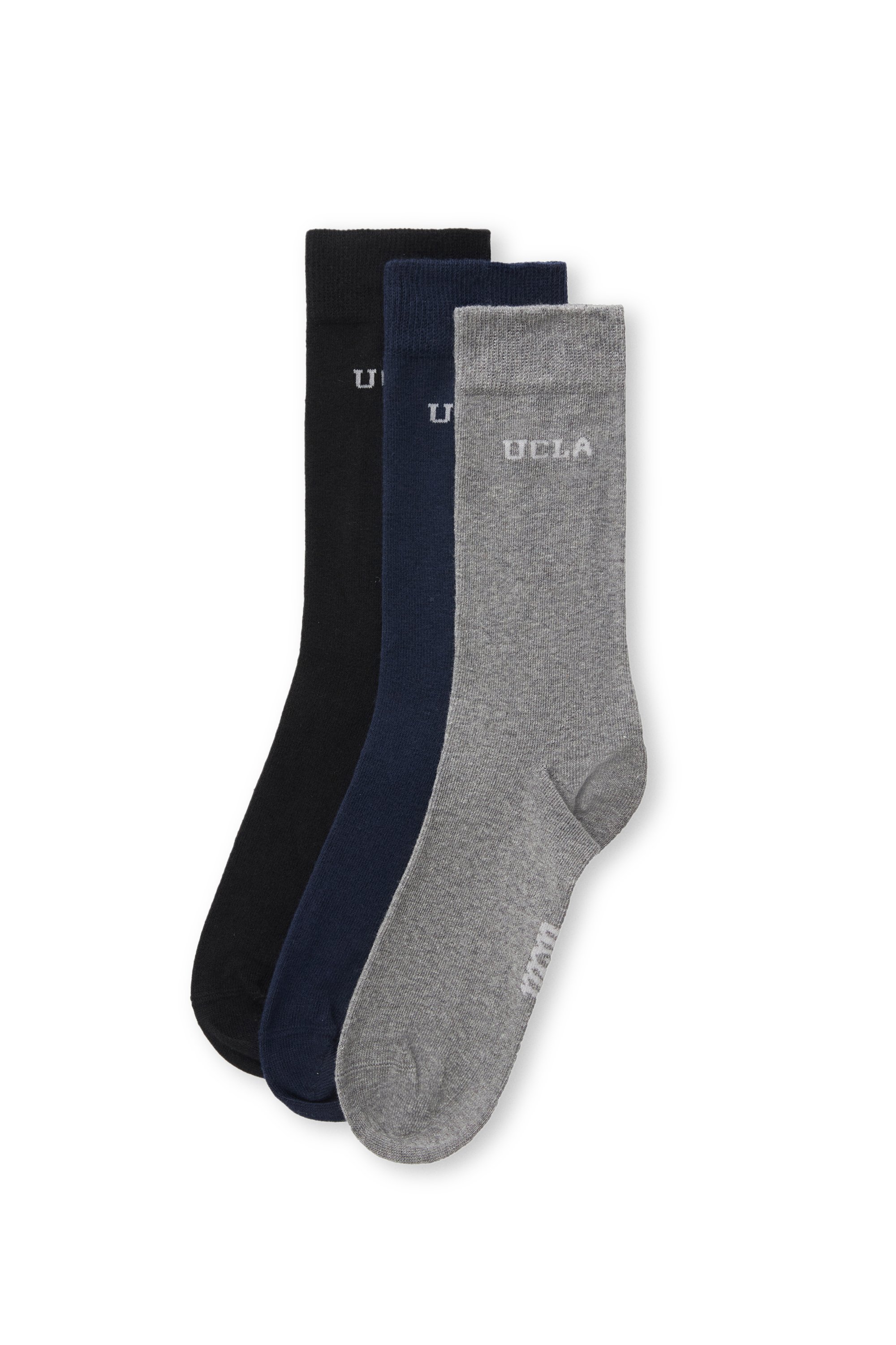 SILVIUS 3'LÜ Siyah Lacivert Koyu Gri Uzun jakarlı Standard Fit Unisex Çorap