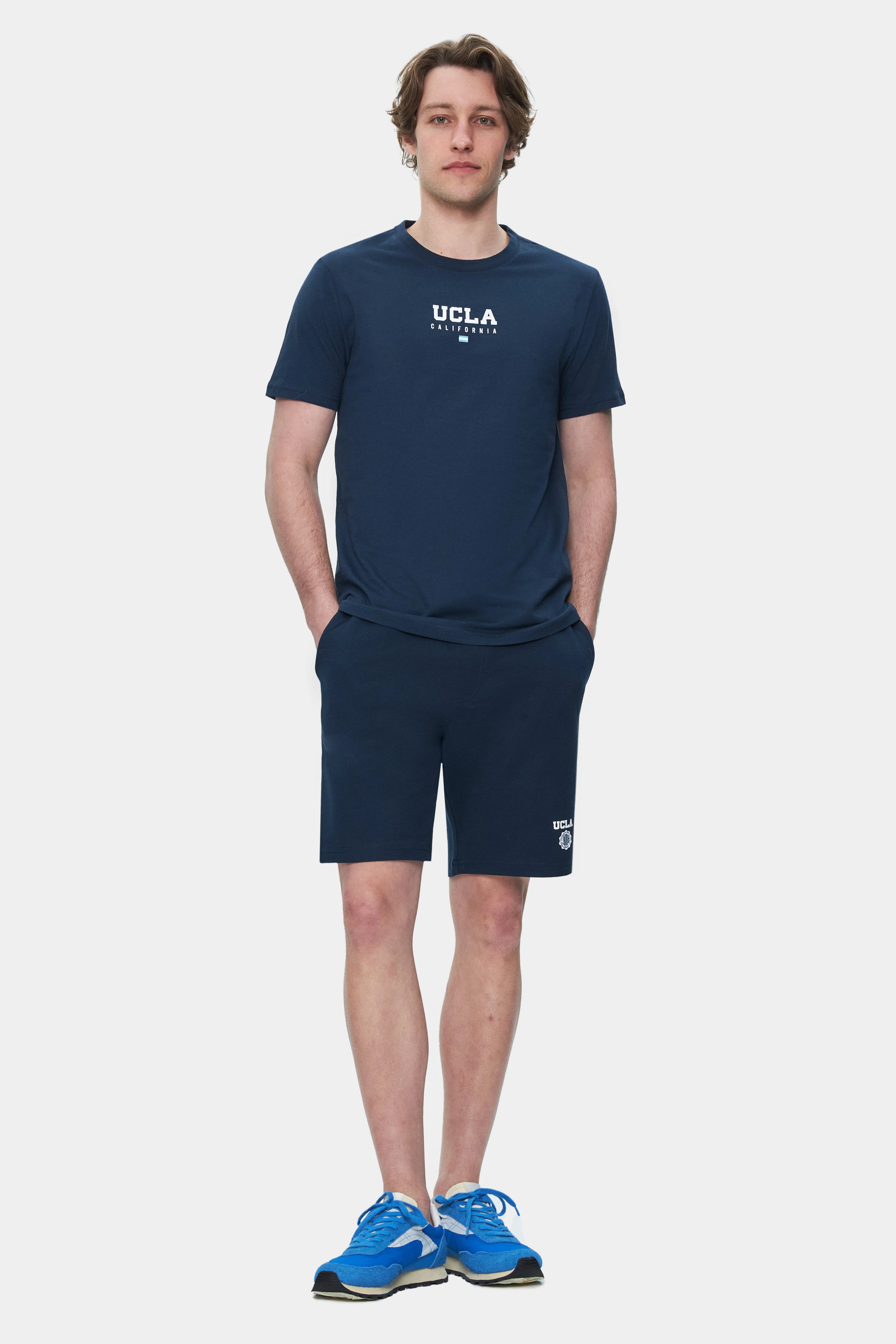 SHERMAN Lacivert Bisiklet Yaka Baskılı Standard Fit Erkek Tshirt