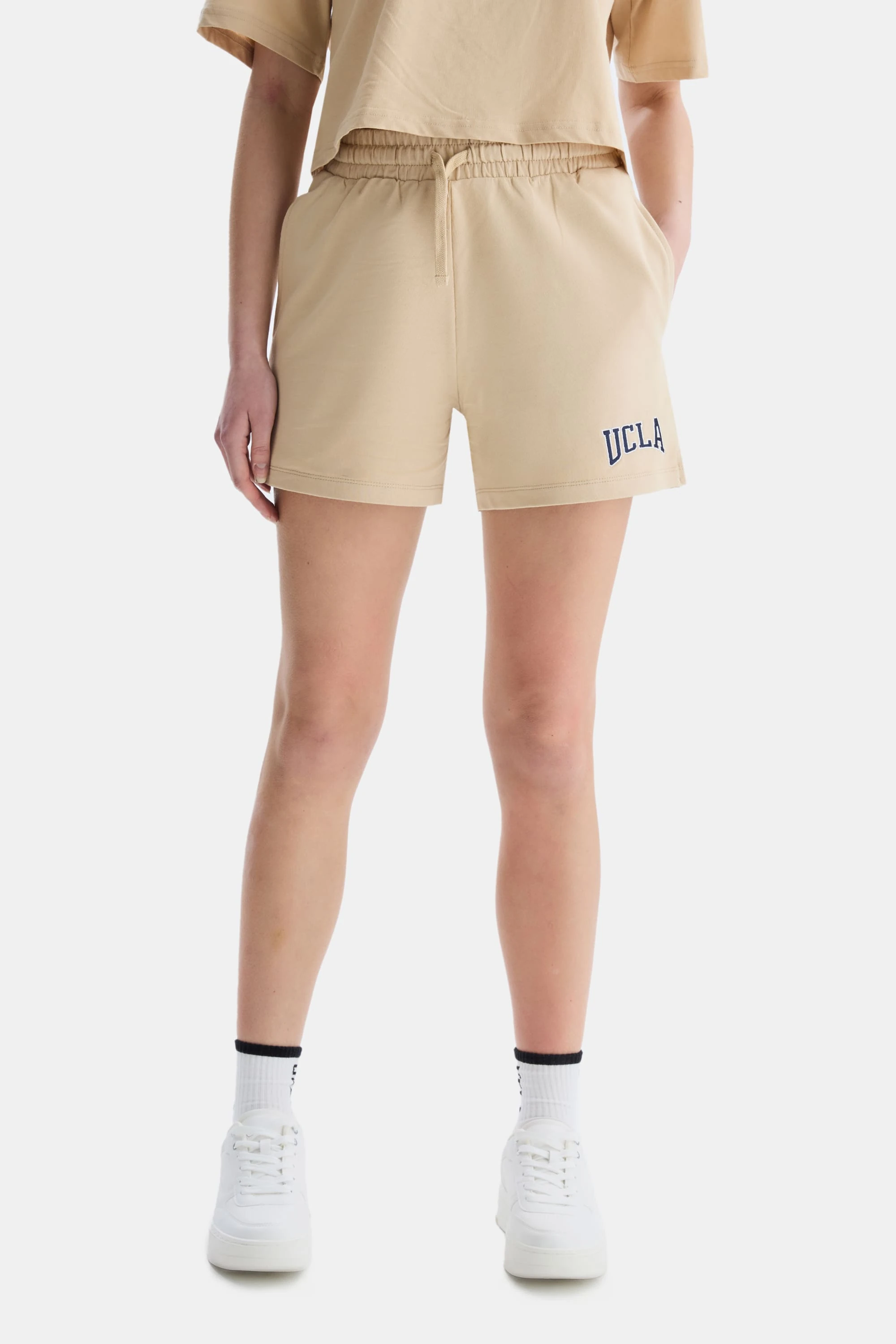 ROSA Kahve Oversize Nakışlı Oversize Kadın Örme Şort