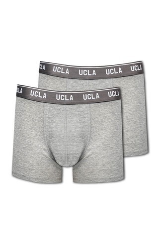 IRVINE Gri Bel Bantlı Jakarlı Standard Fit Erkek Boxer