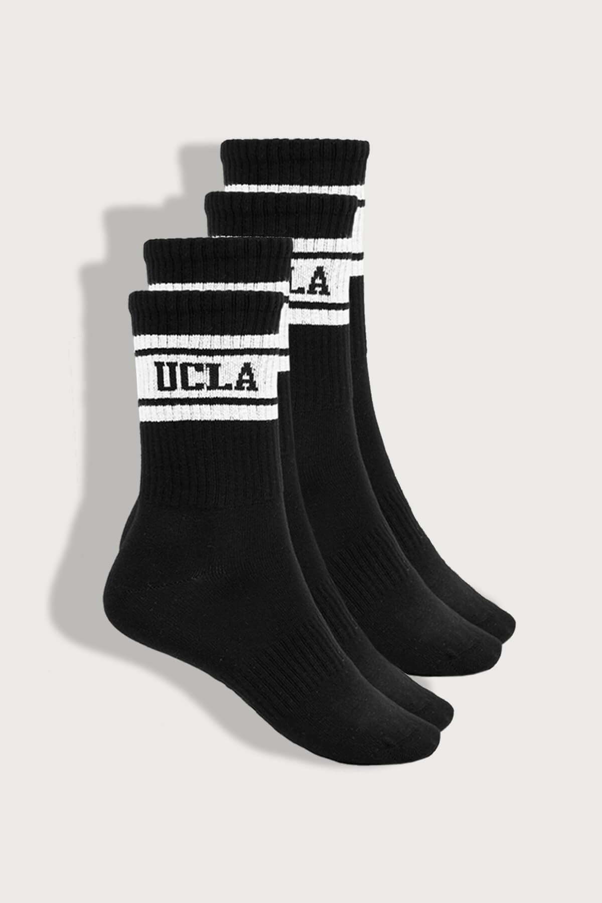 CALZADA 2'Lİ Siyah Uzun jakarlı Standard Fit Unisex Çorap