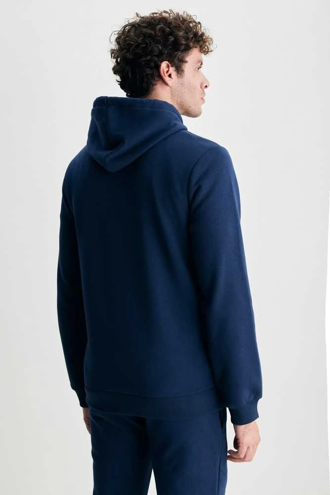 JEPSEN Lacivert Kapüşonlu Nakışlı Standard Fit Erkek Sweatshirt
