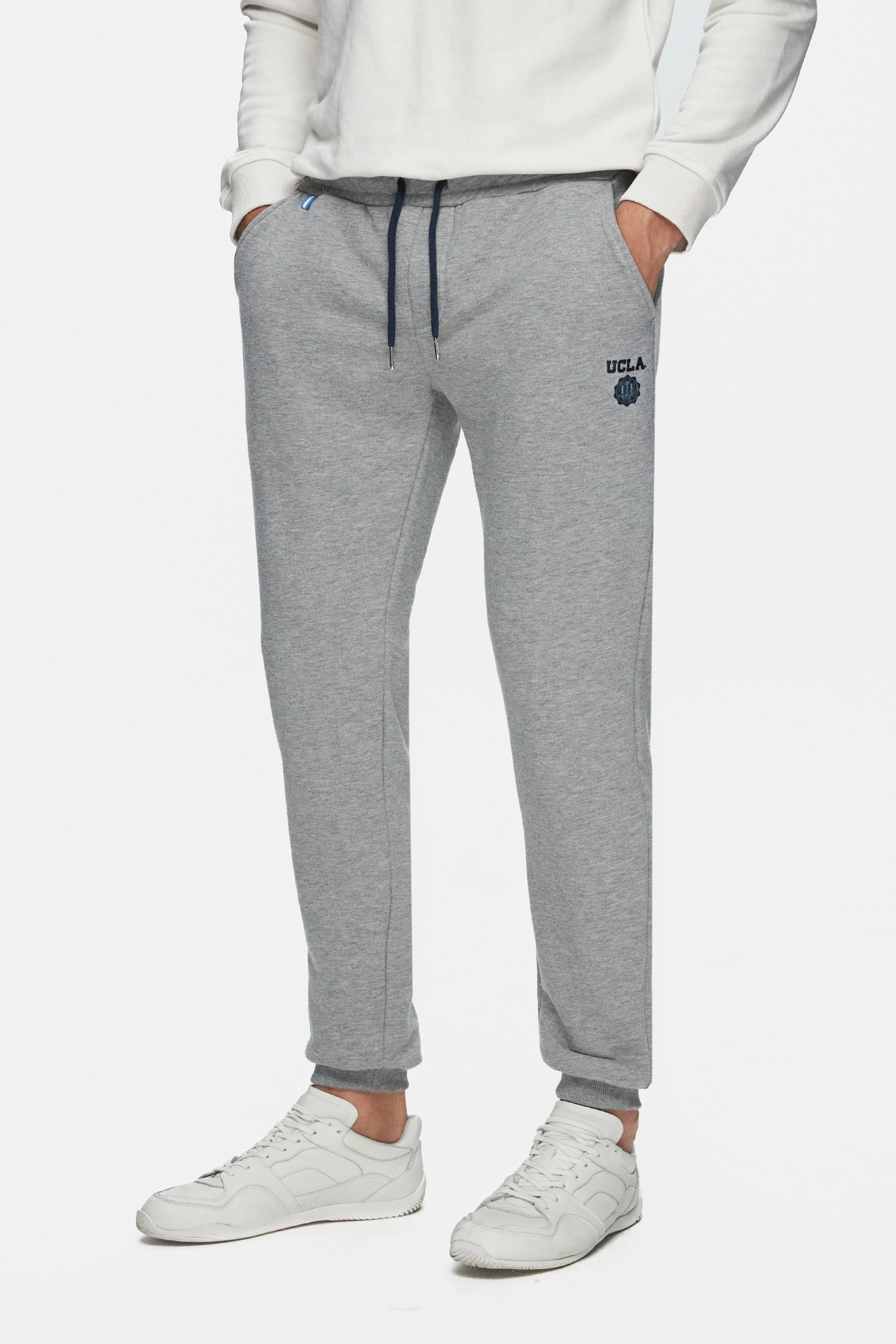 LUSKIN Gri Daralan Kesim Baskılı Standard Fit Erkek Eşofman Altı