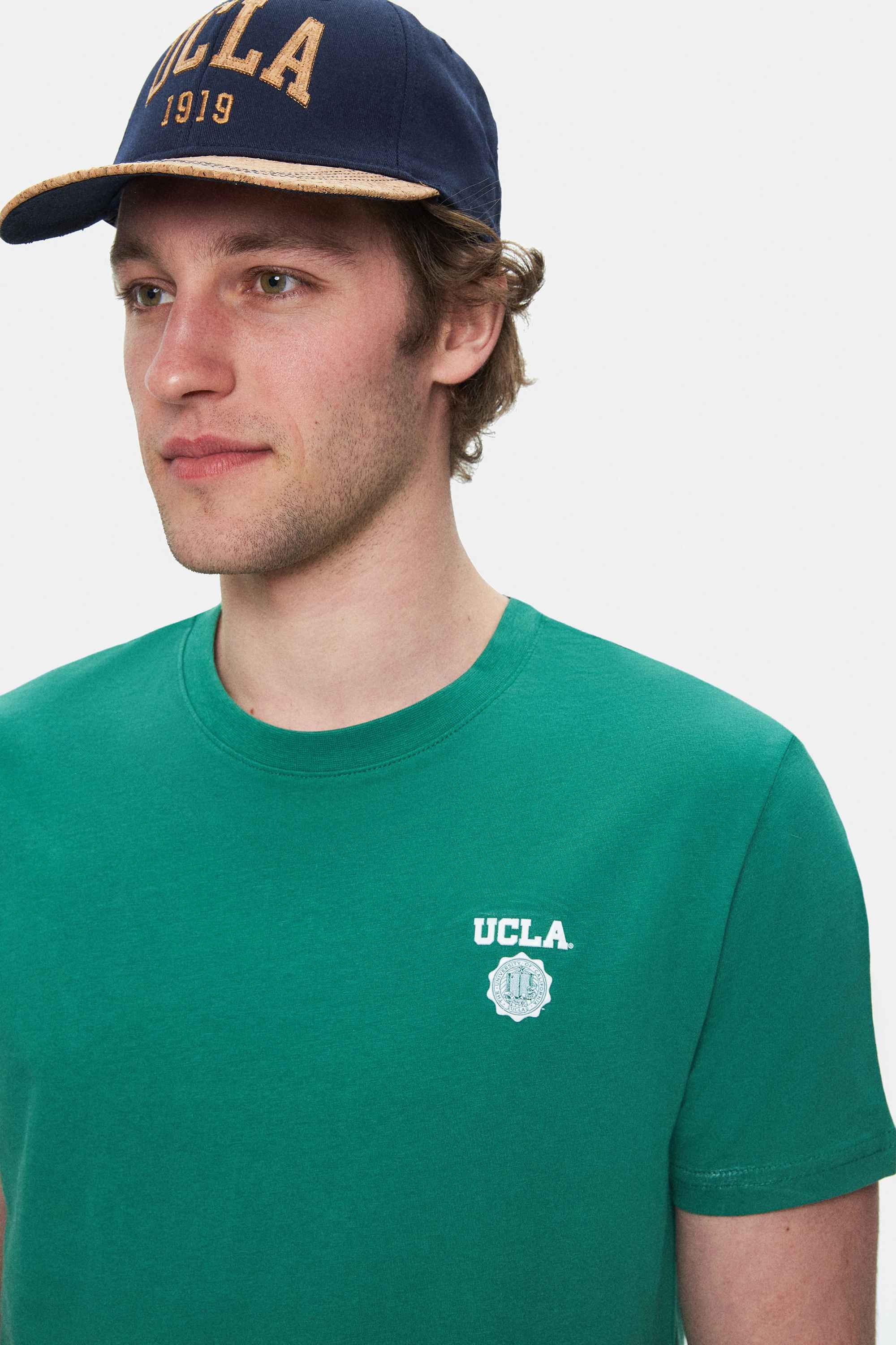 BASS Yeşil Bisiklet Yaka Baskılı Standard Fit Erkek Tshirt