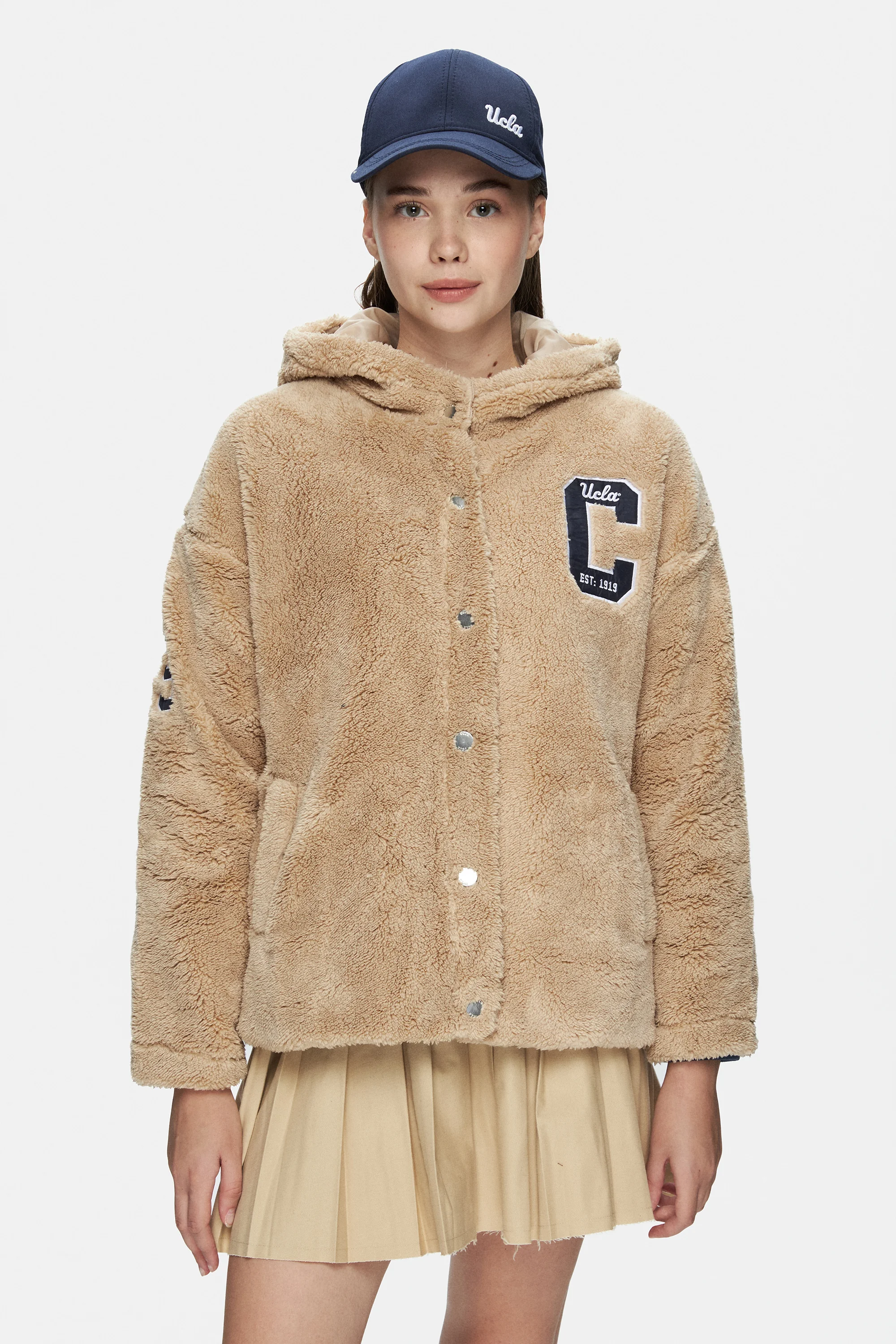 SERVILLE Koyu Bej Çıtçıtlı Nakışlı Oversize Kadın Ceket