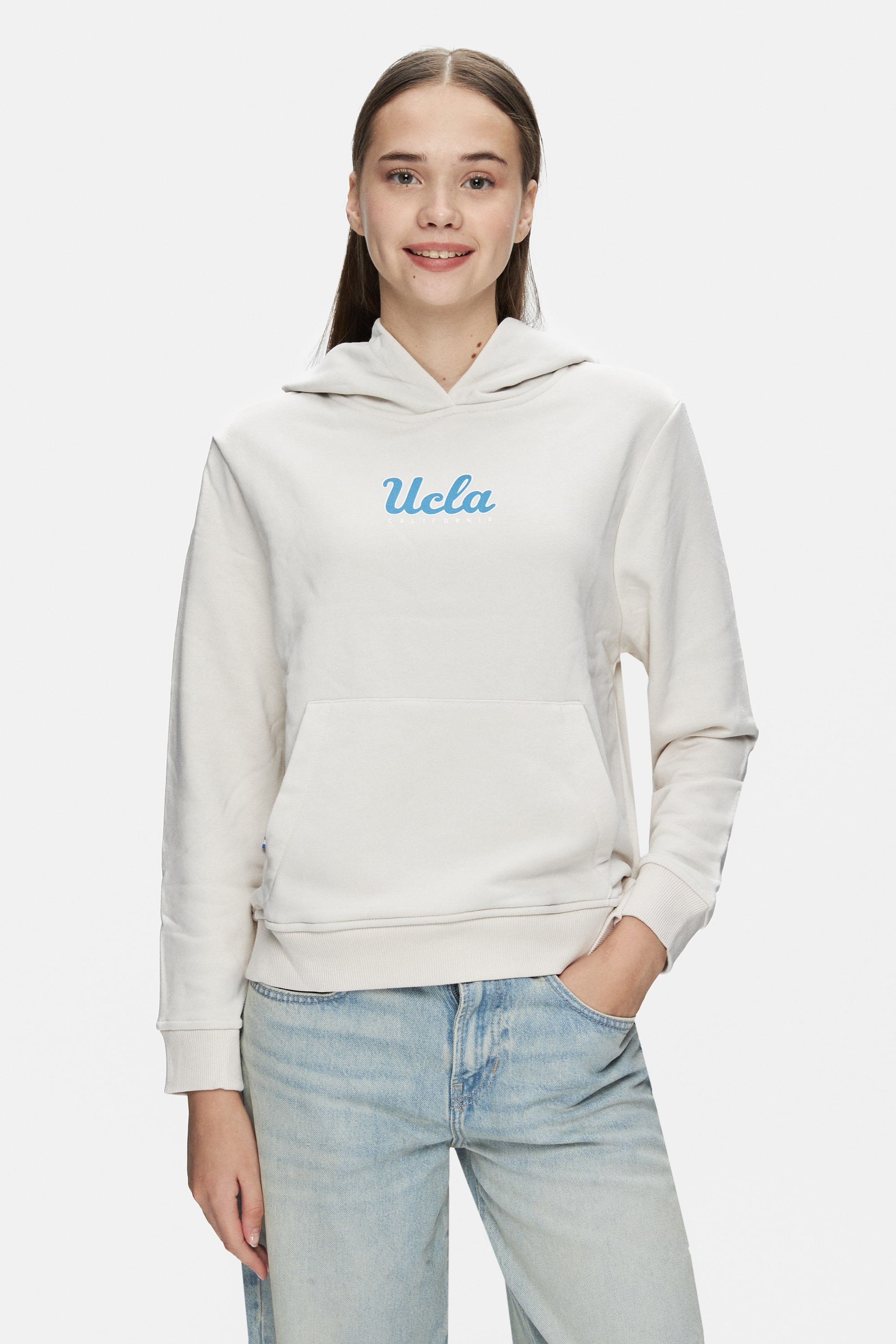 AZEALIA Bej Kapüşonlu Nakışlı Standard Fit Kadın Sweatshirt