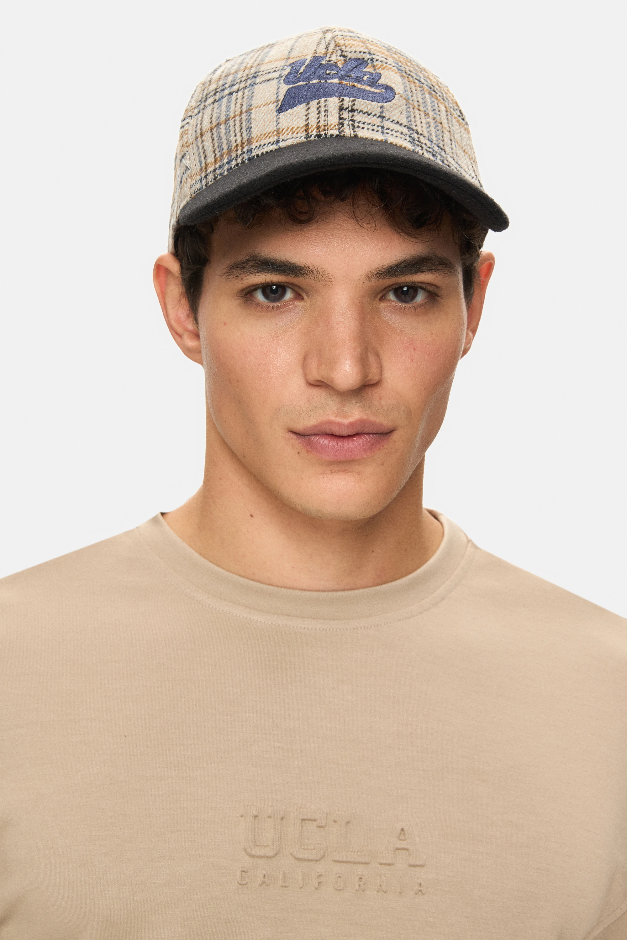 MACHADO Koyu Bej Bisiklet Yaka Gofre Baskı Standard Fit Erkek Sweatshirt