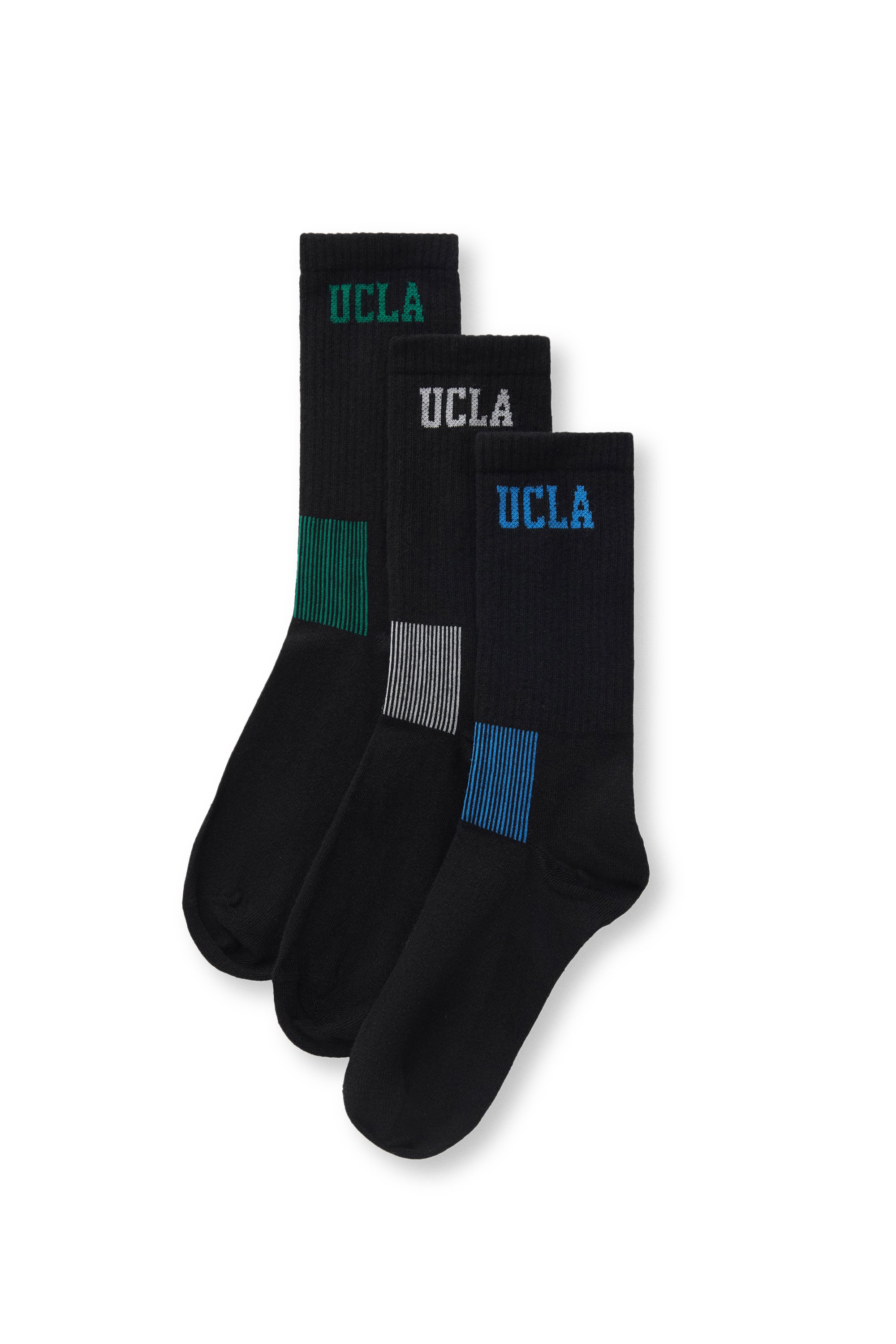 LUKE 3'LÜ Siyah ve Karışık Uzun jakarlı Standard Fit Unisex Çorap
