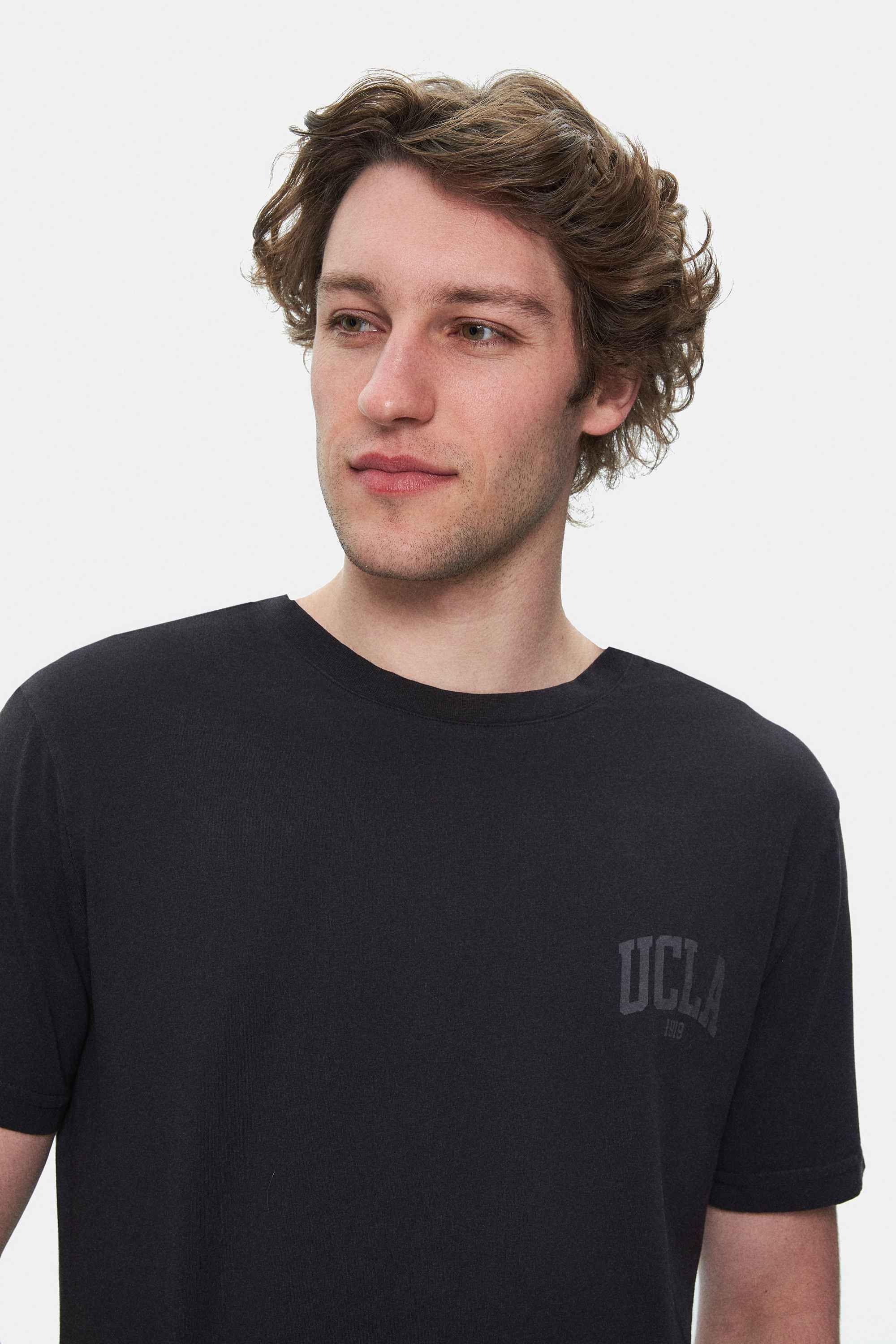 TATUM Siyah Bisiklet Yaka Baskılı Standard Fit Erkek Tshirt