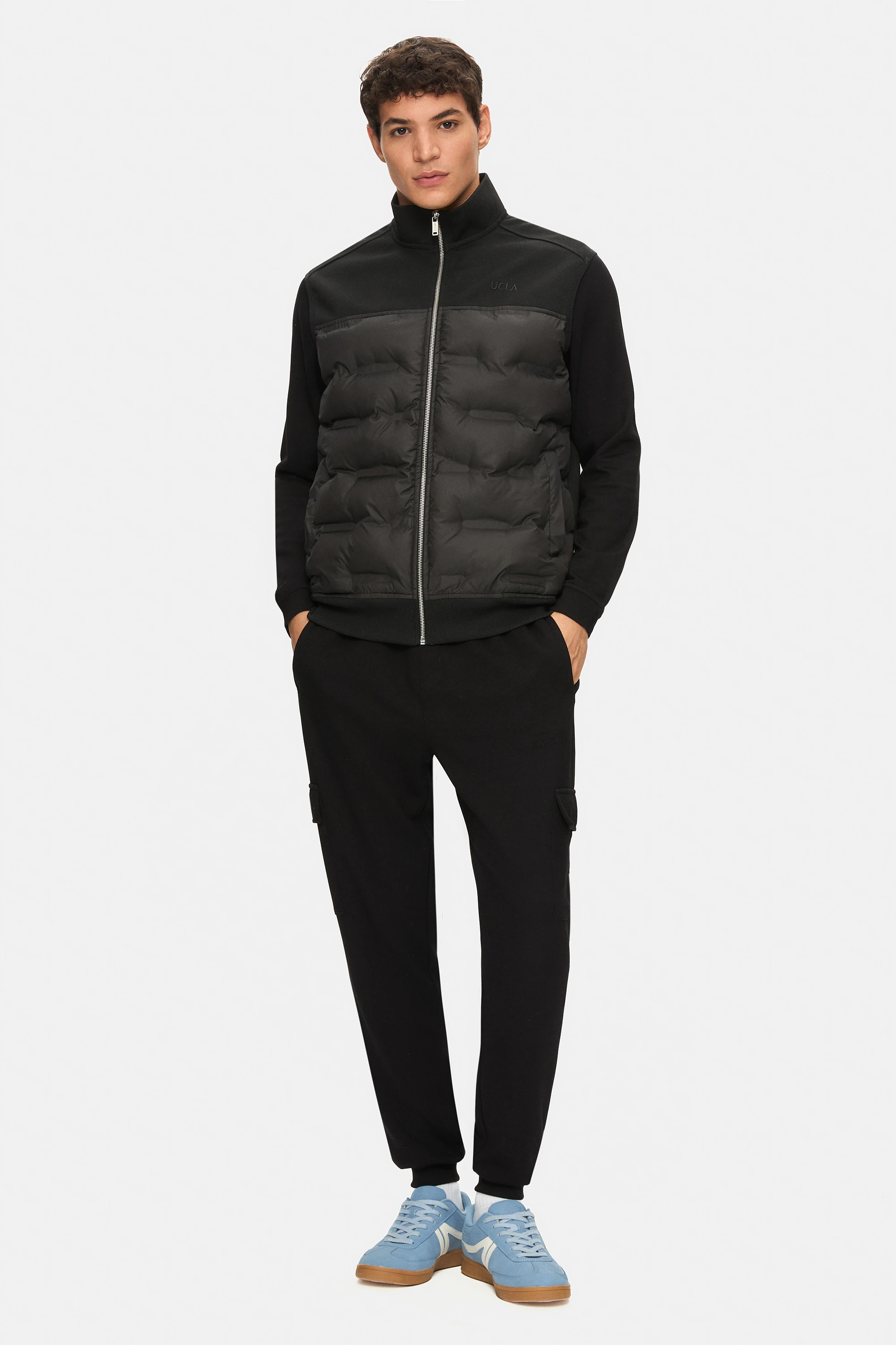 MATHIAS Siyah Fermuarlı ve Cepli Scuba Kumaş Standard Fit Erkek Yelek