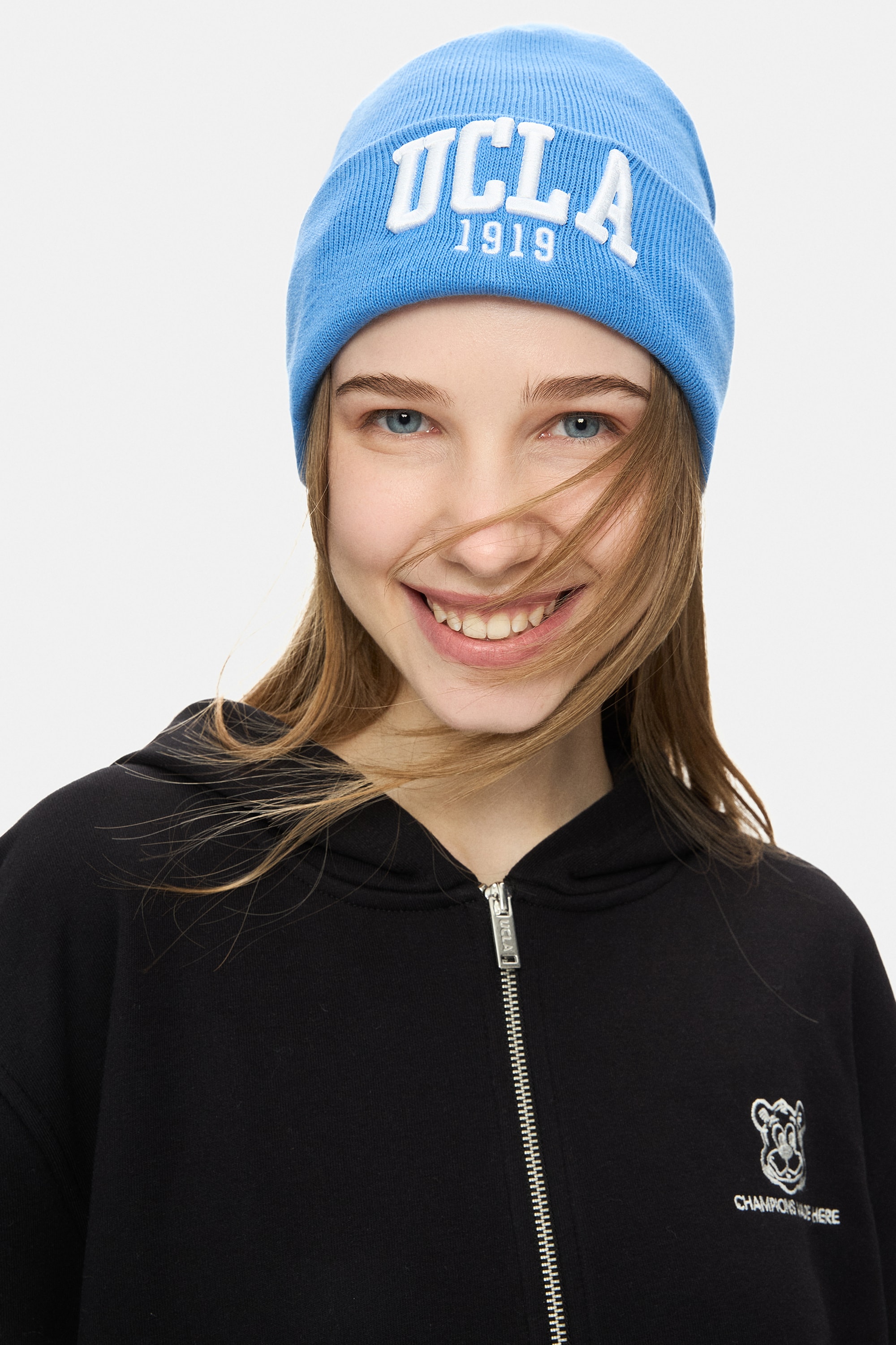 LANITA Mavi Bere Nakışlı - Unisex Bere