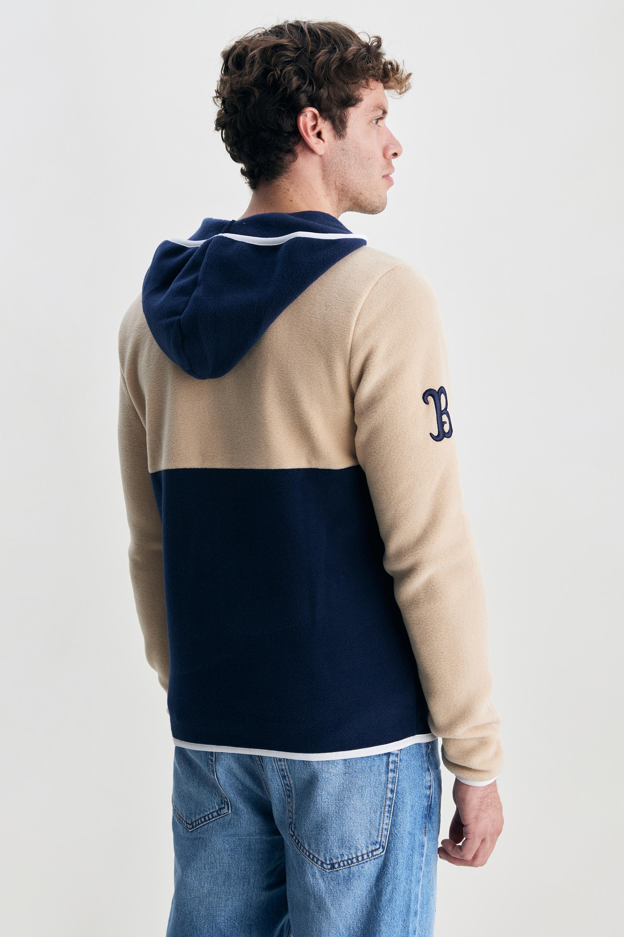 HEMET Lacivert Yarım Fermuarlı Kauçuklu Polar Standard Fit Erkek Sweatshirt