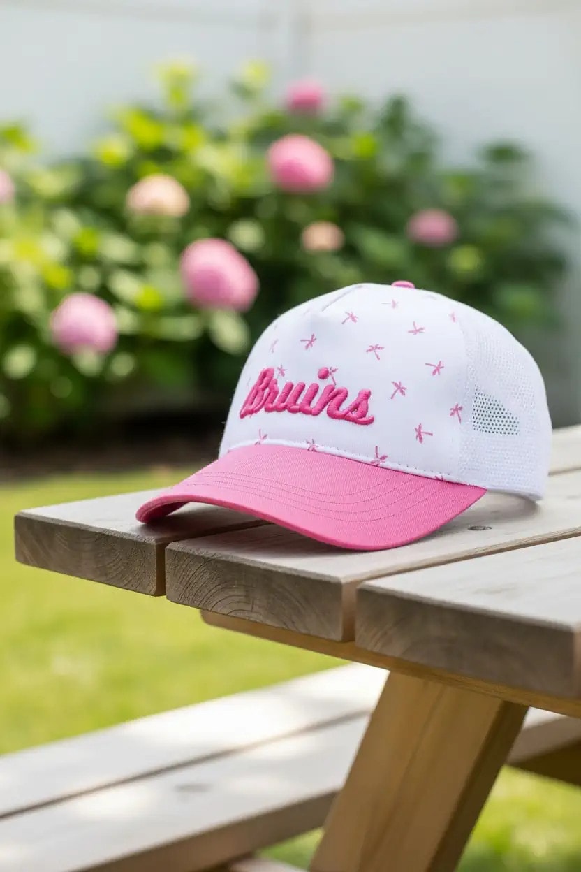 ROXY Şeker Pembe Baseball Cap Fileli Nakışlı Unisex Şapka