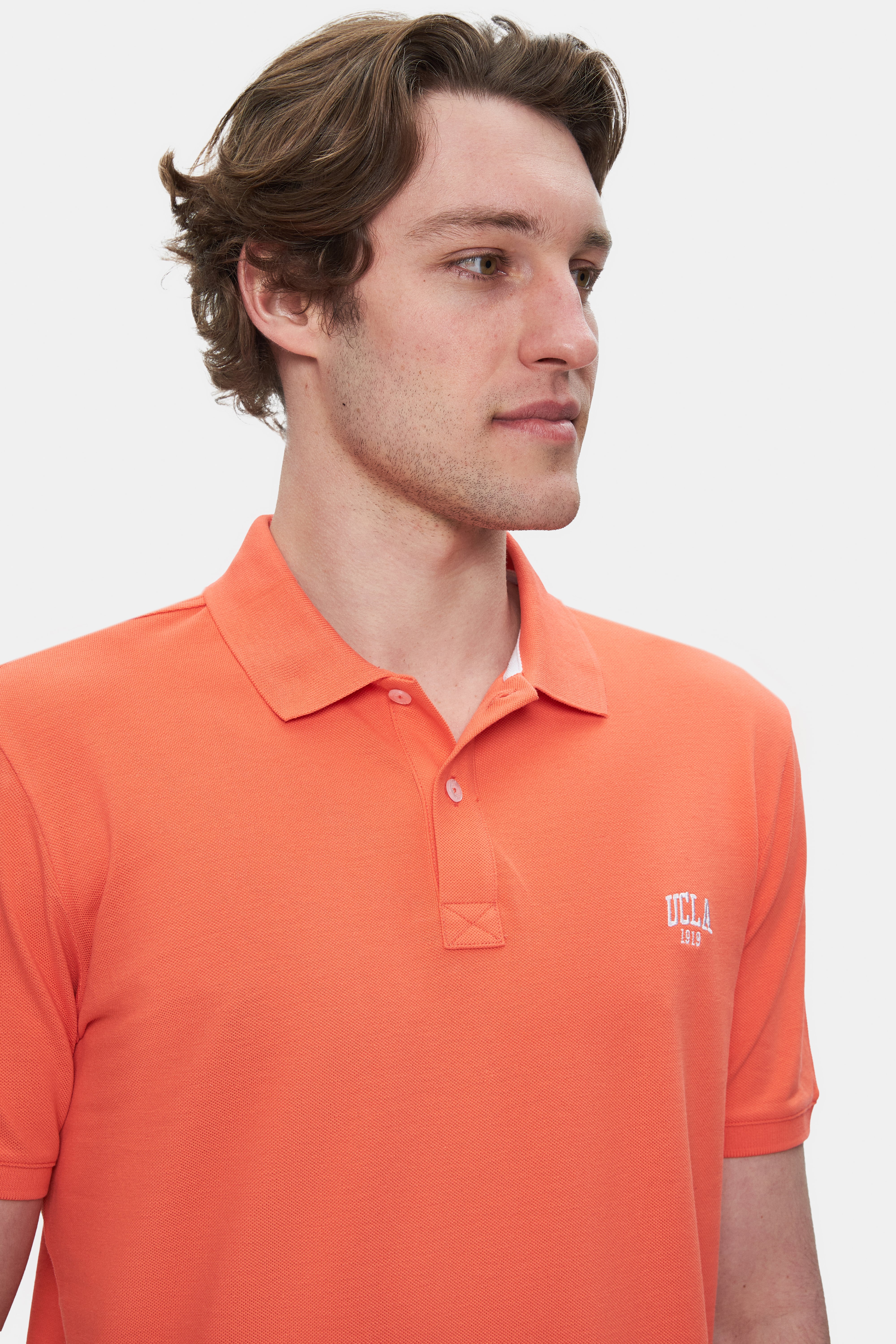 LAKES Pembe Polo Yaka Nakışlı Erkek Tshirt