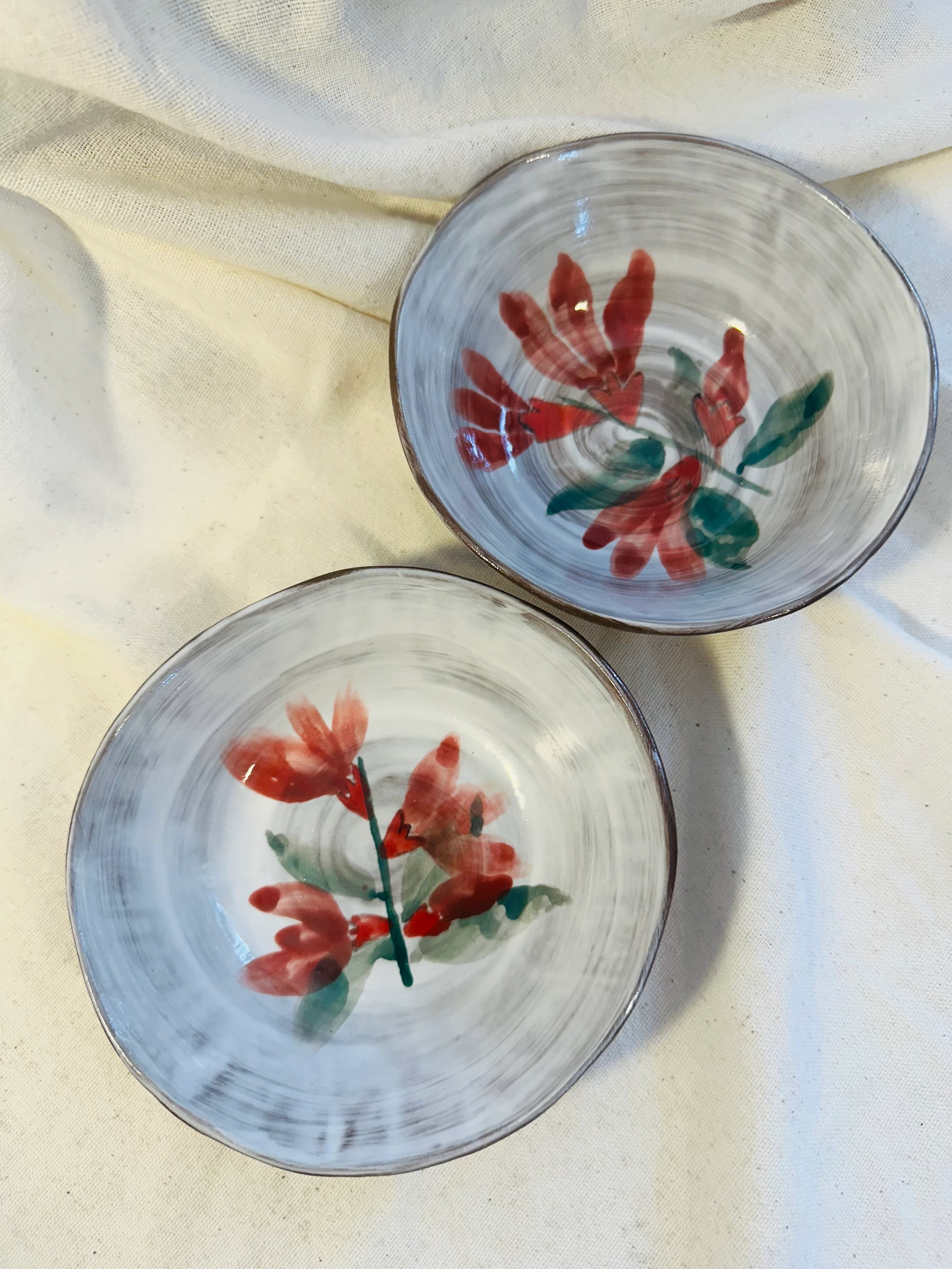 Nar Çiçeği Motifli Kase