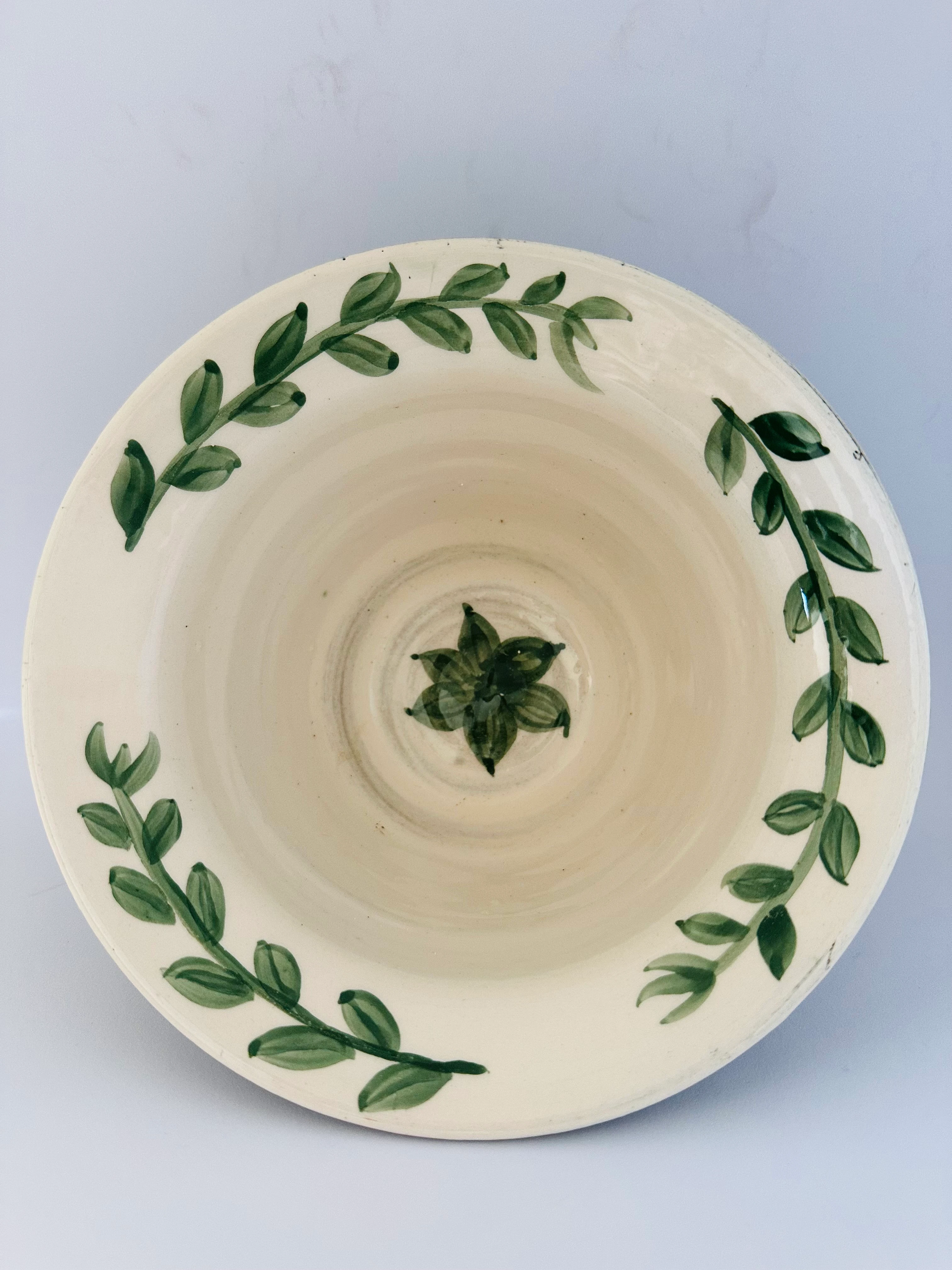 Rustik Yeşil Dekorlu Kase