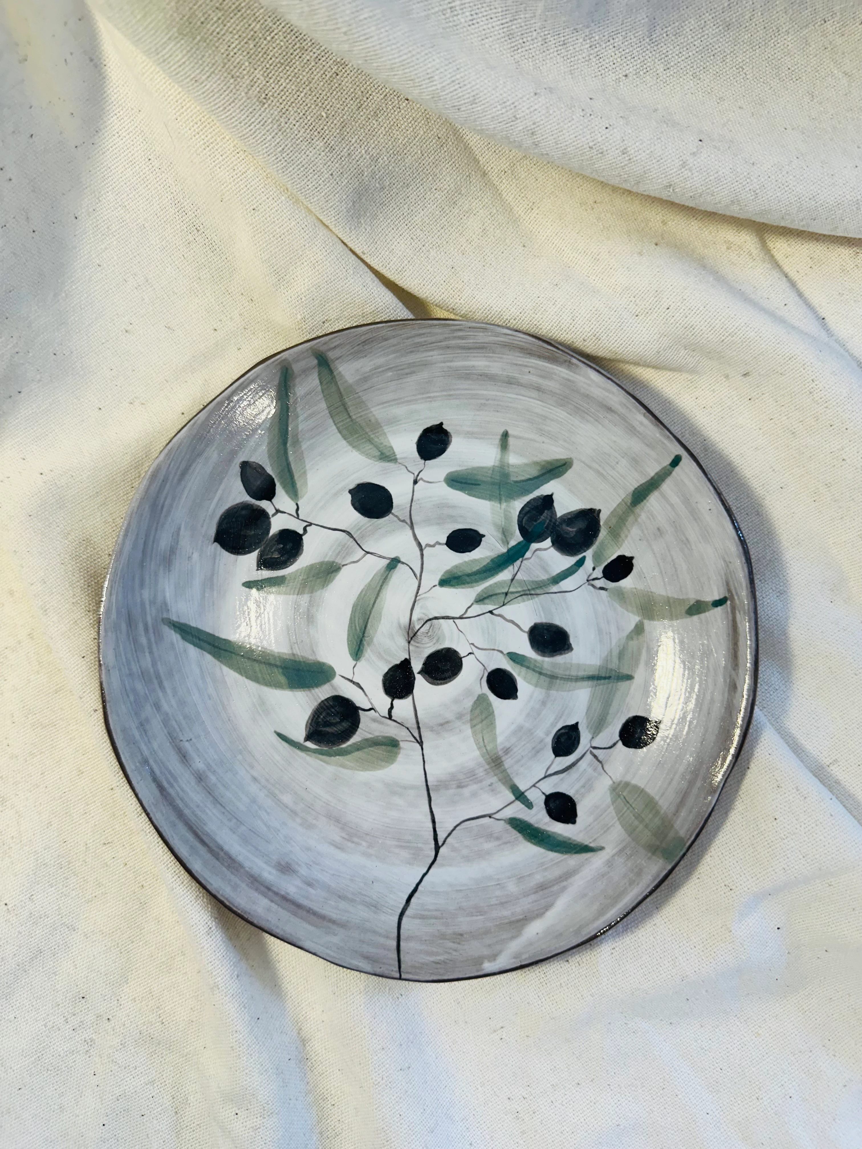 Zeytin Motifli Kahvaltı Tabağı