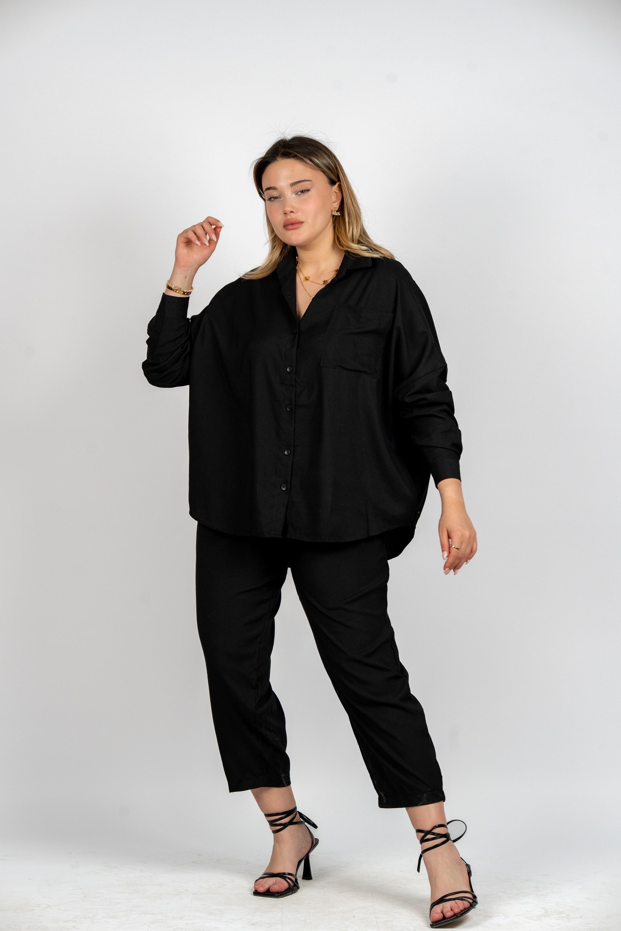 Oversize Gömlek Pantolon Takım