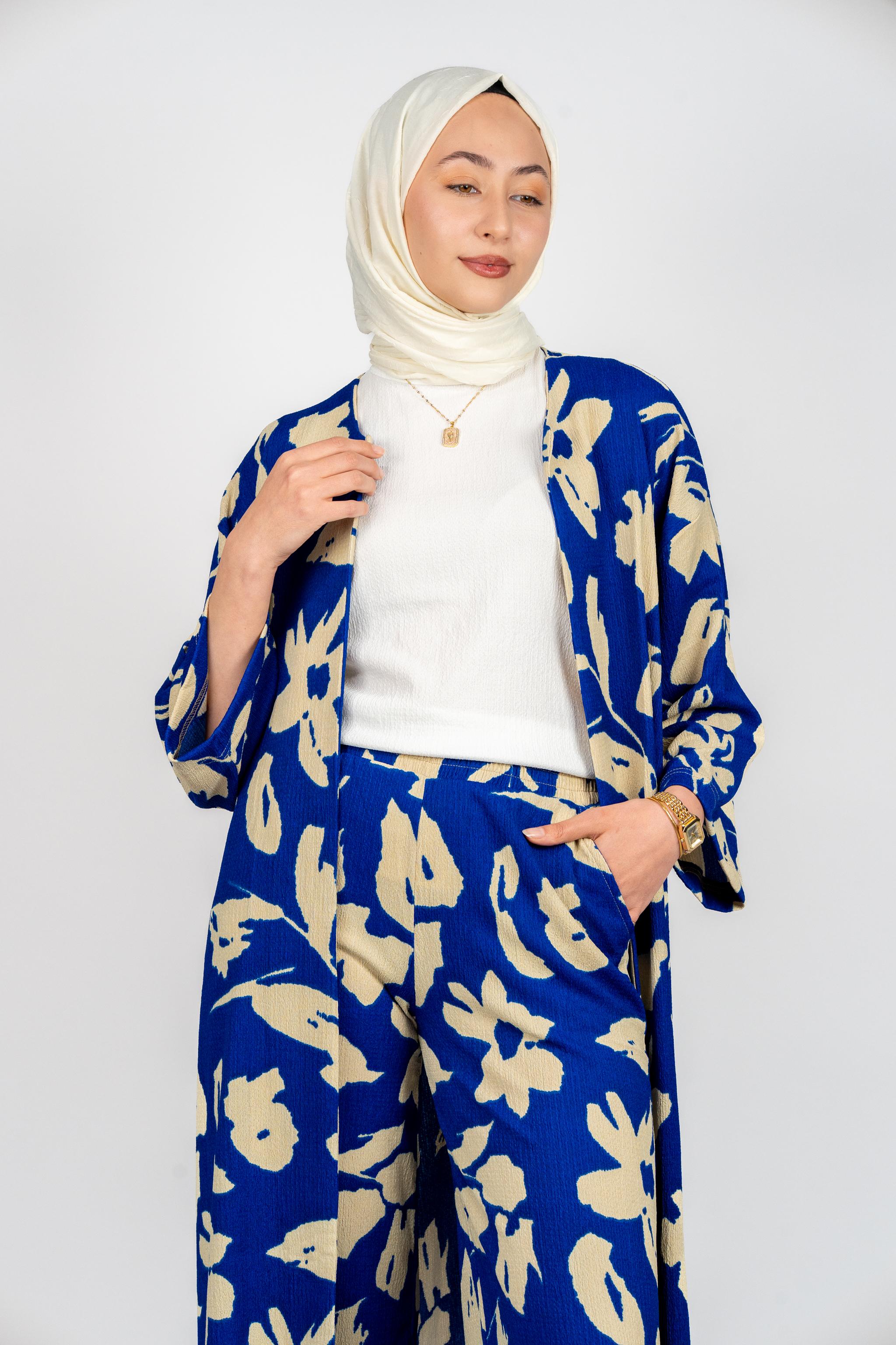 ÇİÇEKLİ KİMONO TAKIM