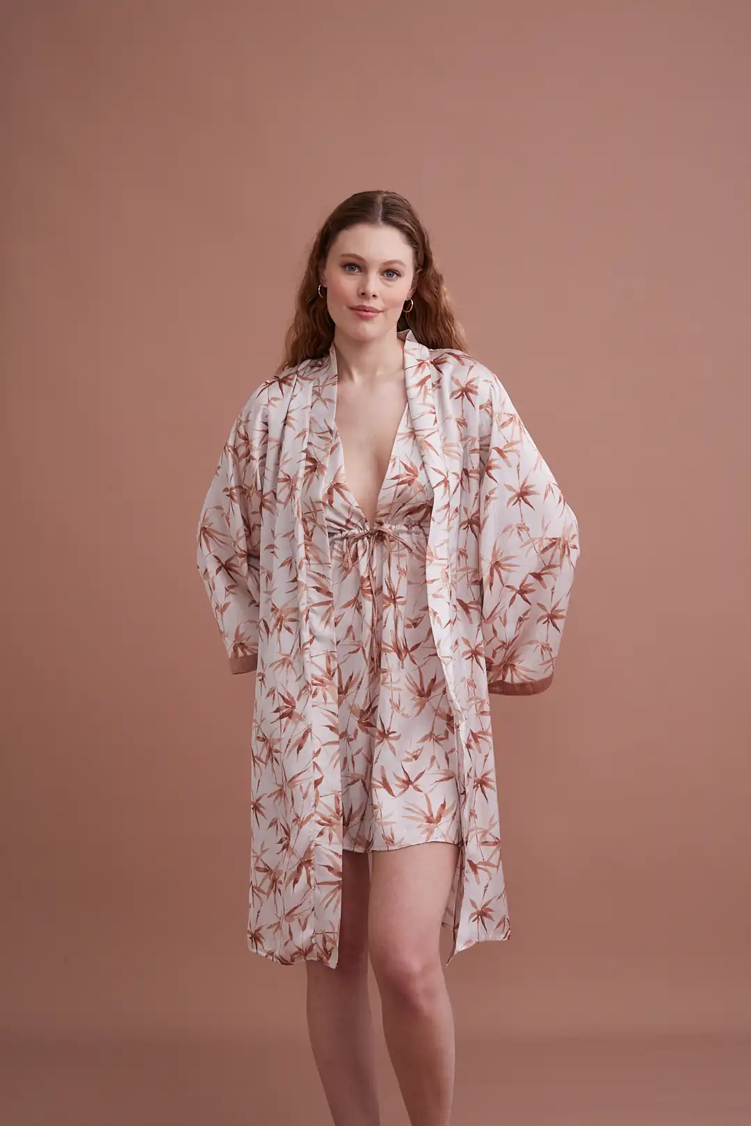 Palmiye Desenli Pijama Takımı 4010
