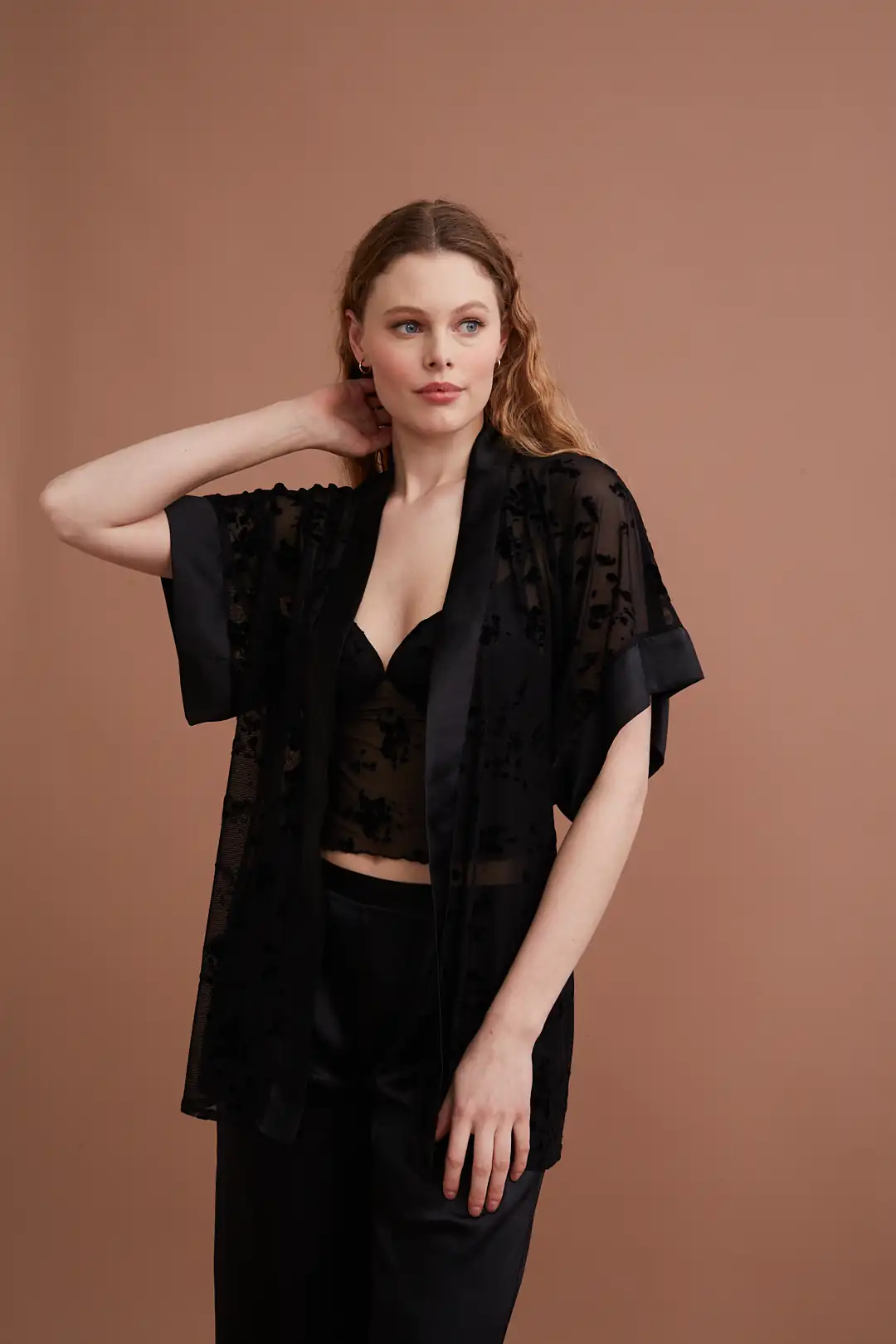 Flok Desenli Pijama Takımı 3015
