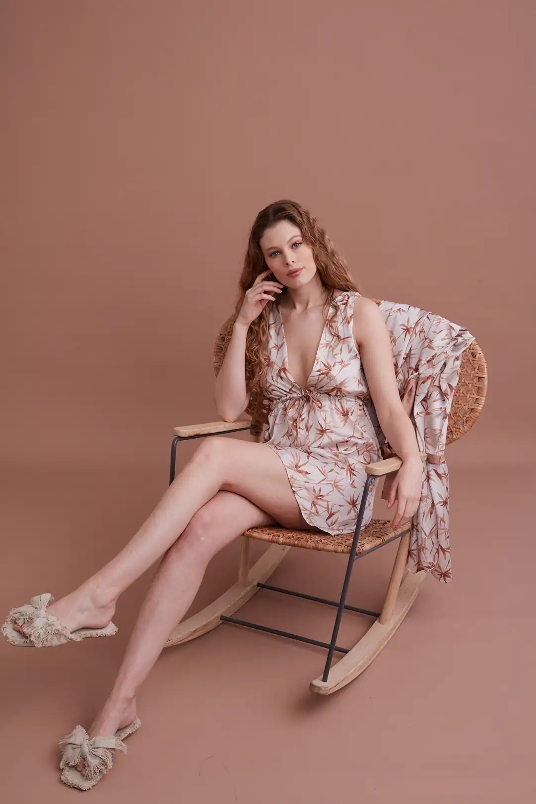 Palmiye Desenli Pijama Takımı 4010