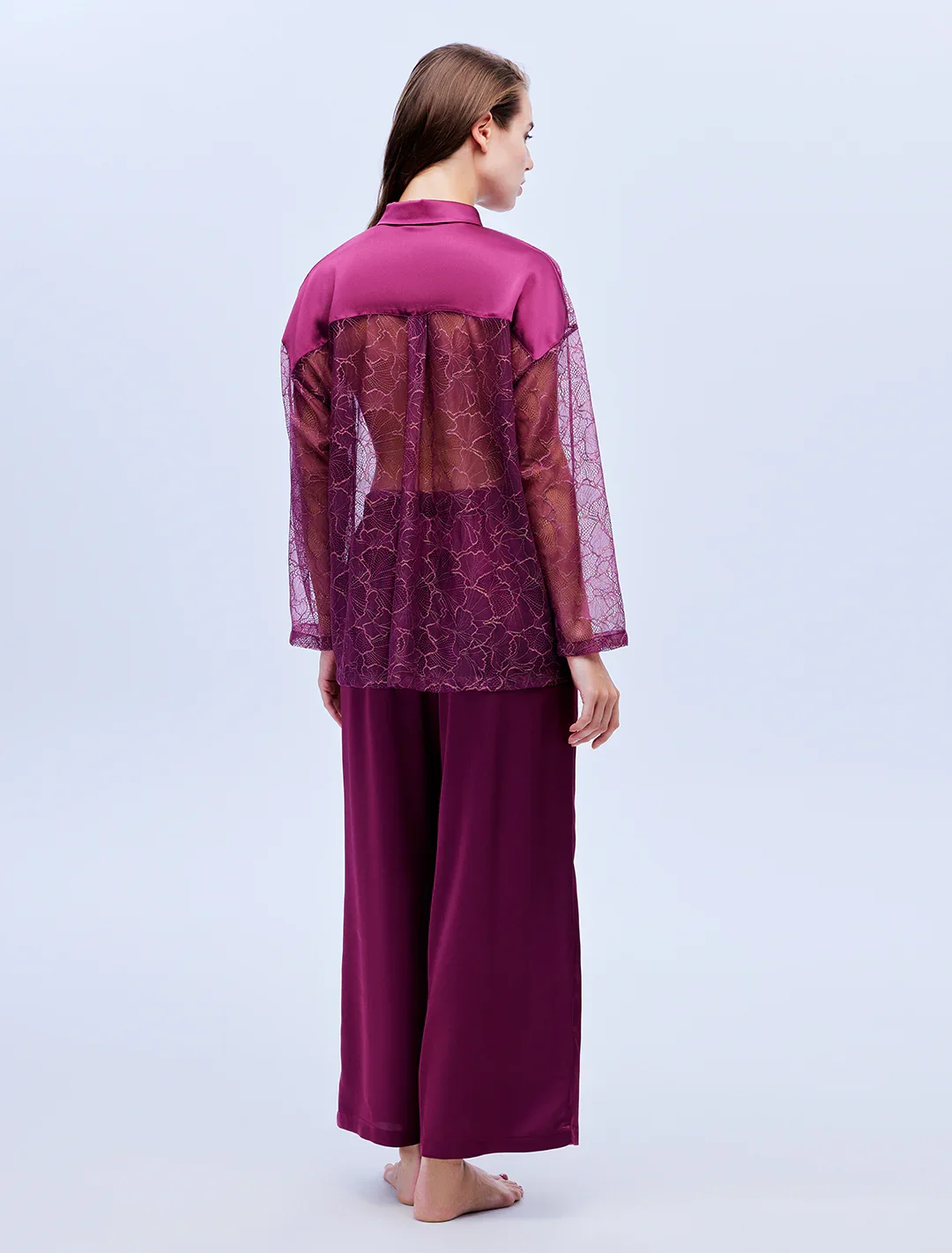 Mürdüm Dantelli 6 Parça Gelin Seti 1635